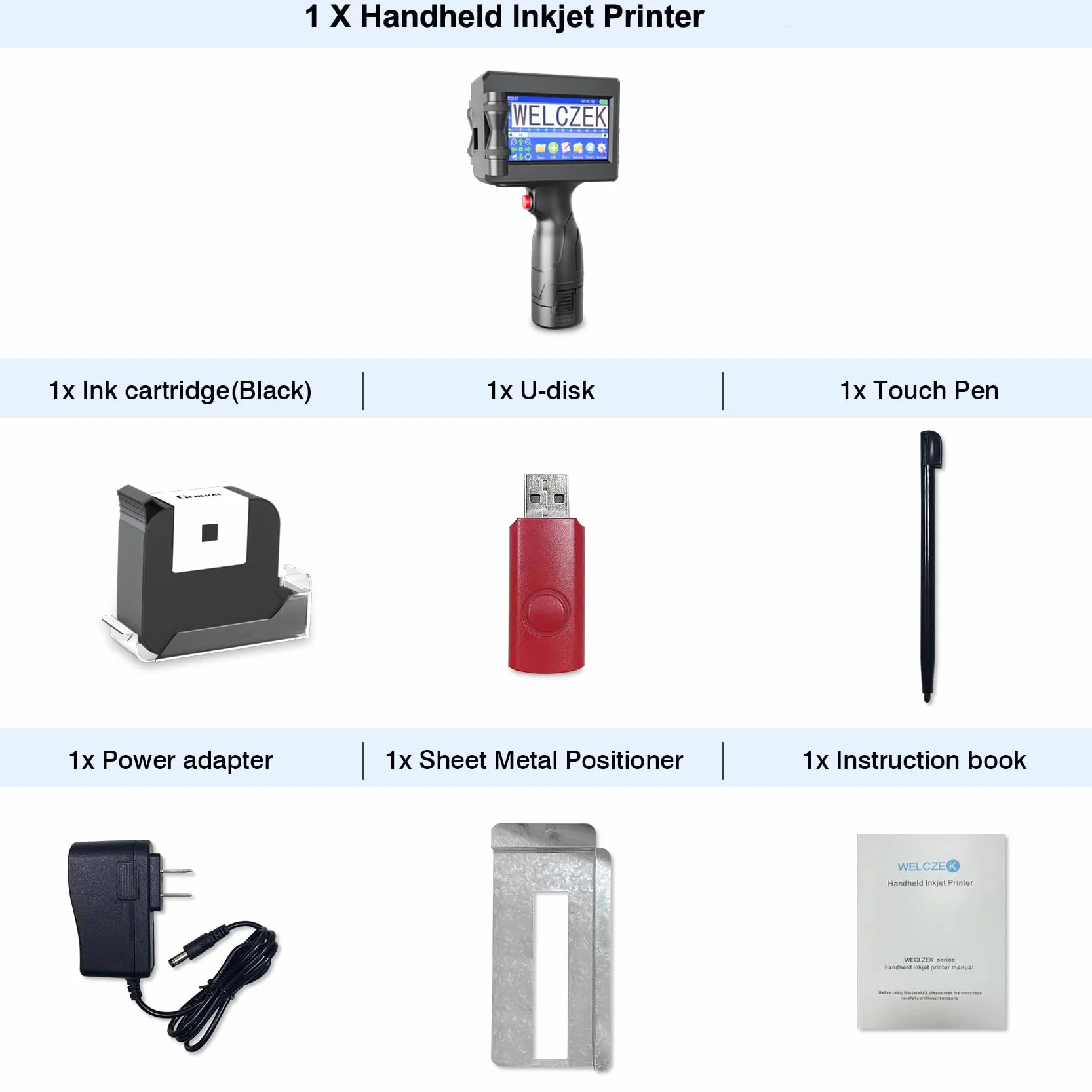 Imprimante à Jet d'encre Portable TIJ127 pour Code QR, Code-Barres, Date, Logo, Texte