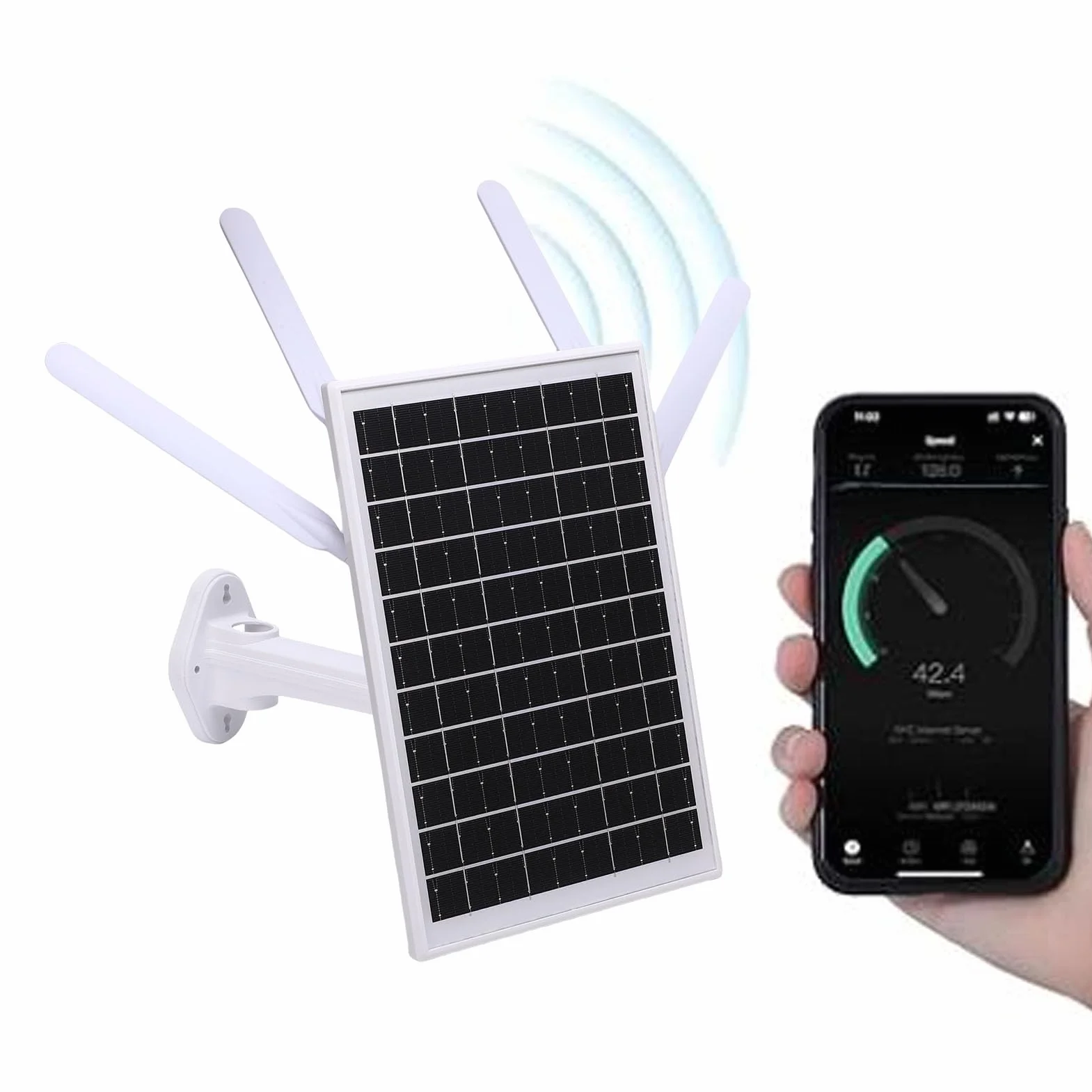 ASHATA Routeur 4G Solaire WiFi 6 Extender 300 Mbps 18000mAh 8 Antennes Noires