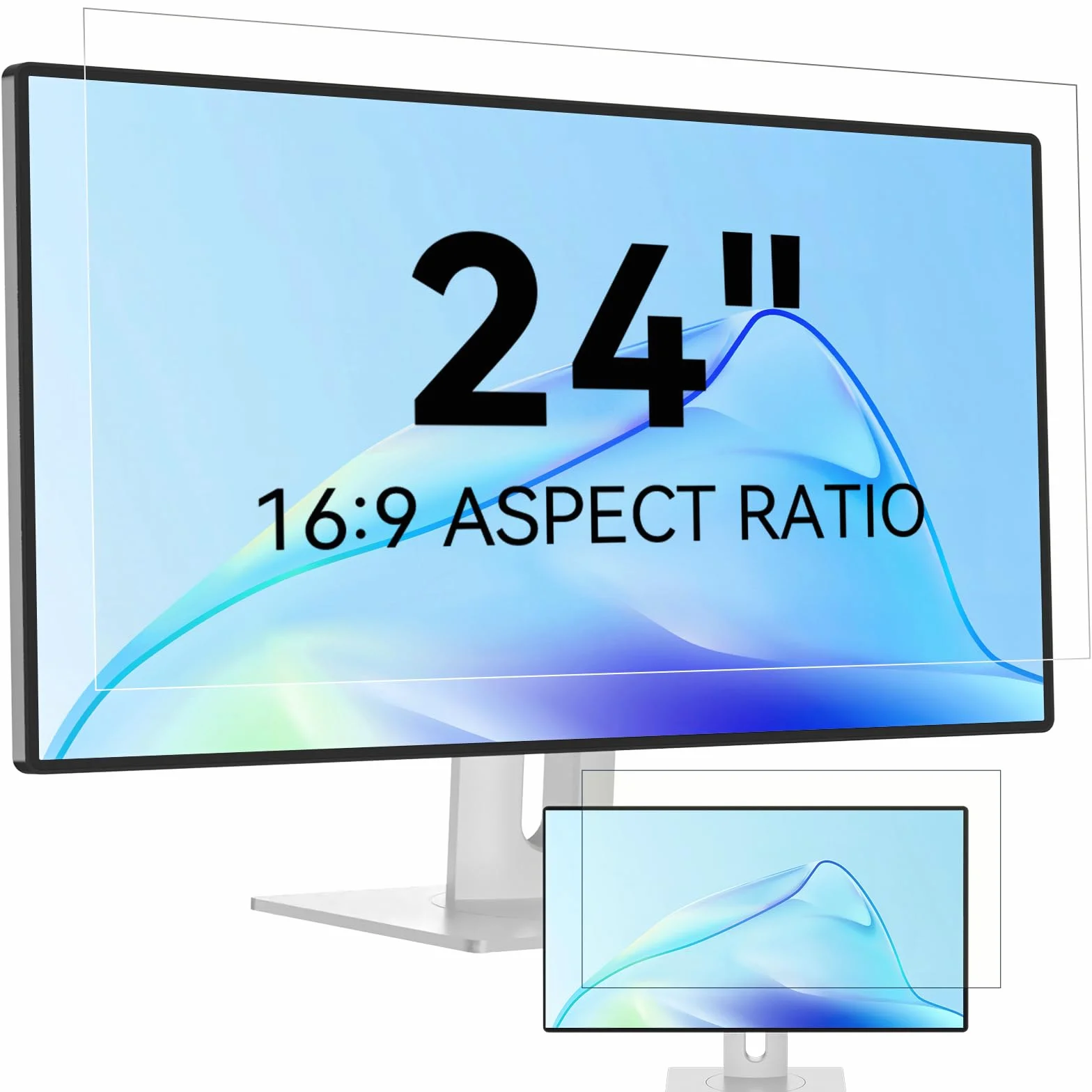 Mamol Filtre Lumière Bleue Protection Écran 24 Pouces 16:9 Anti-Reflet PC Moniteur