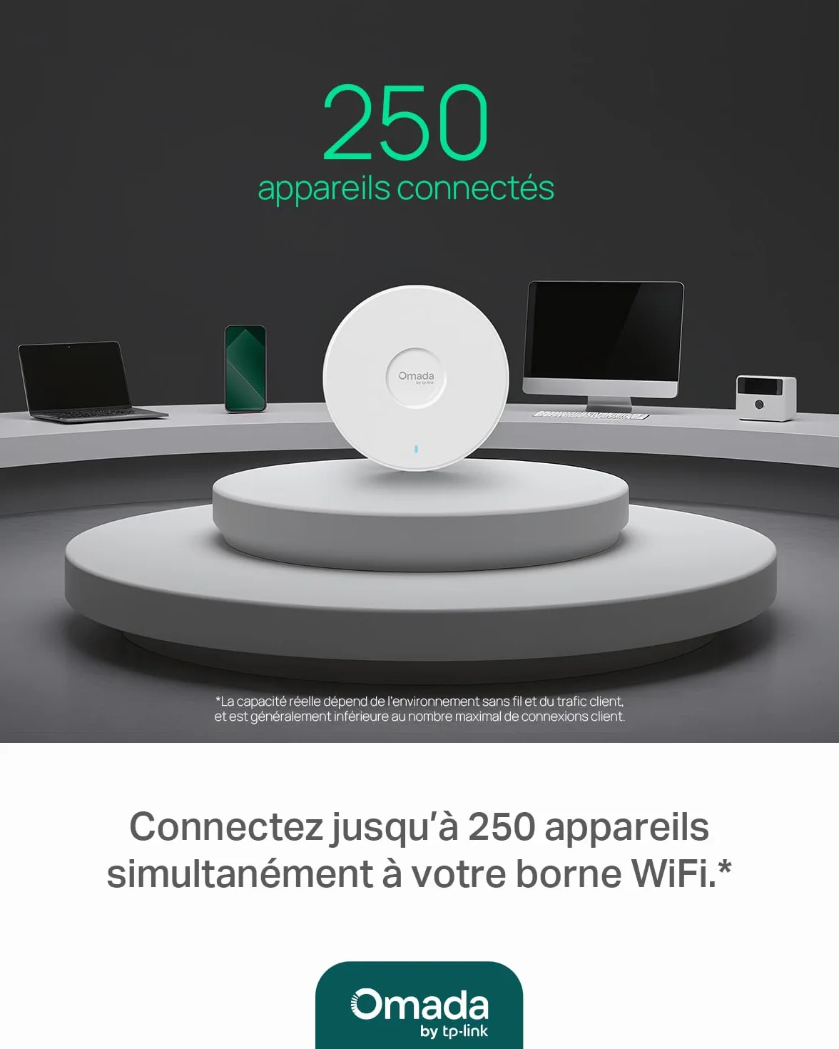 TP-Link Omada EAP720 Point d'accès WiFi 7 BE3600 planfonier, Double Bande 4 Flux, 1 Port 2.5 Gigabit PoE+