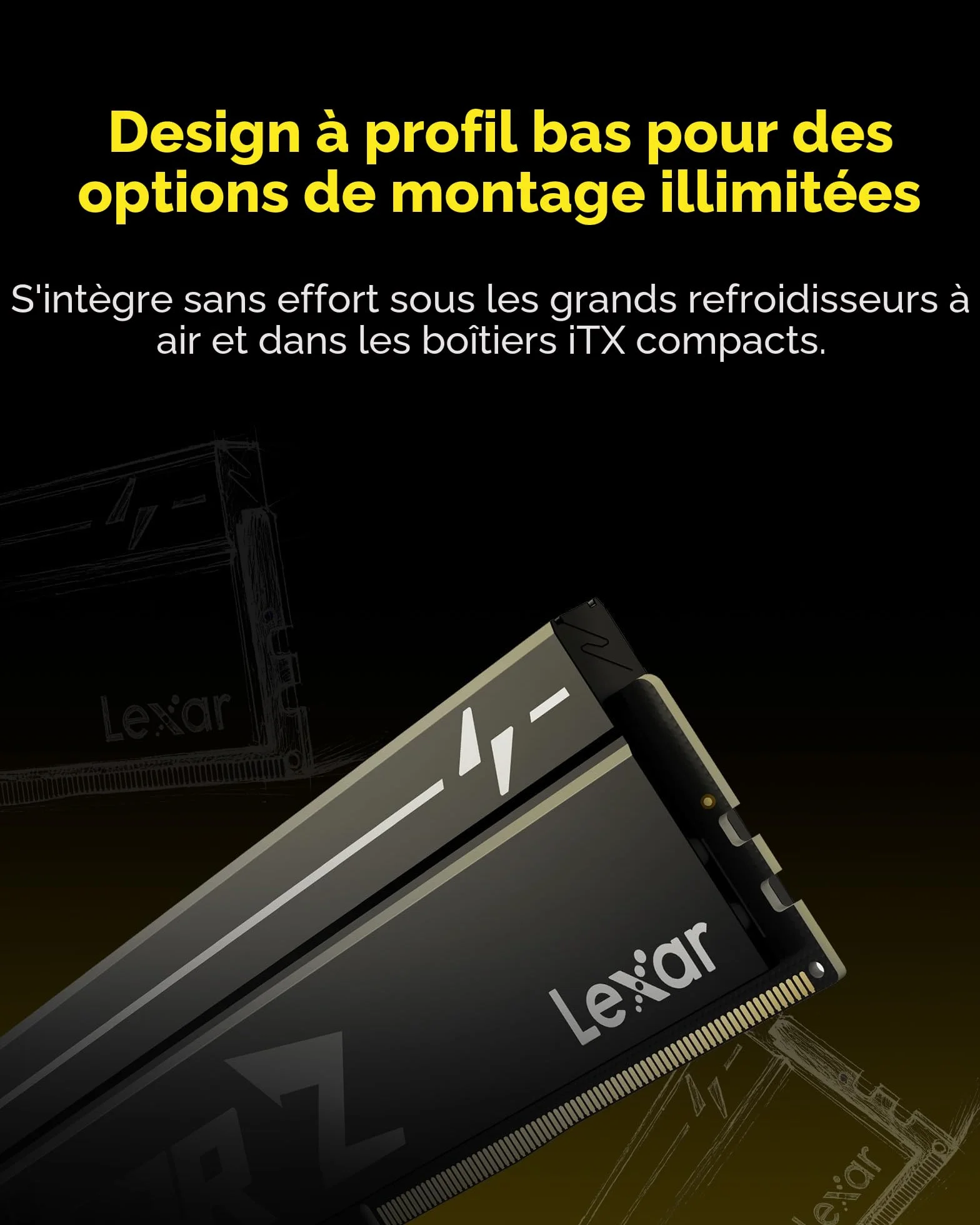 Lexar Thor Z Series OC DDR5 RAM 32Go Kit (2x16Go) 6000 MHz CL36 DRAM UDIMM 288-Pin PC Mémoire de Bureau DDR5 pour Intel XMP 3.0/AMD Expo Gaming 1.4V