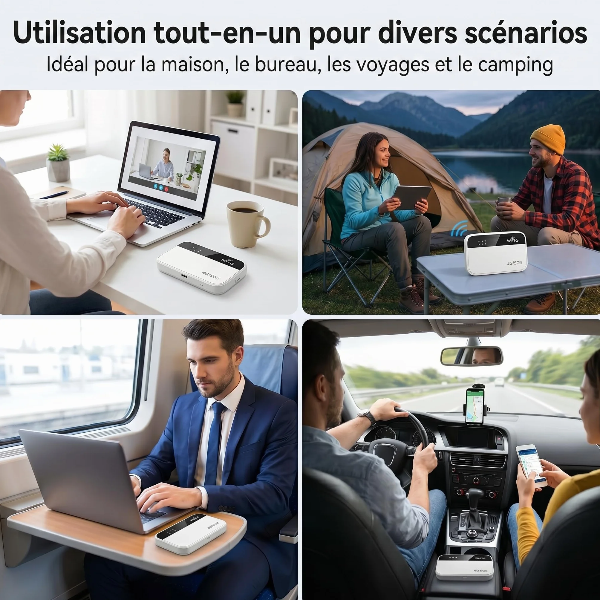 Routeur 5G Portable WiFi 6 avec Slot SIM Déverrouillé – Modem 5G M2, Jusqu’à 28 Appareils