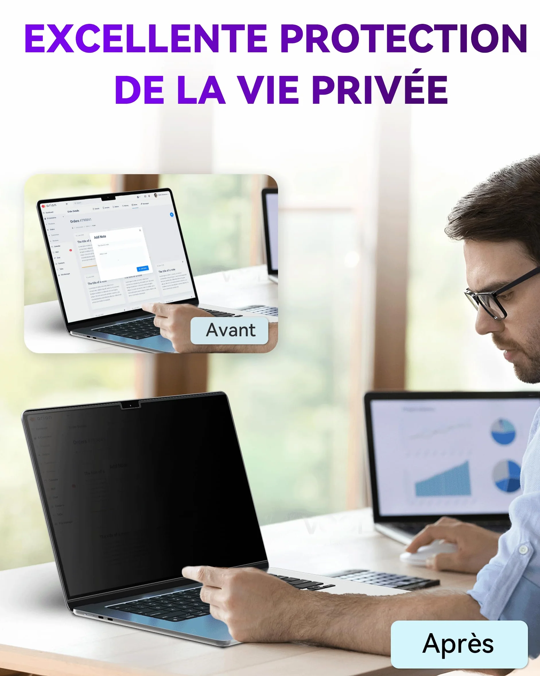 Filtre de Confidentialité Magnétique pour MacBook Pro 16 Pouces (2021-2026, M1-M5 Pro/Max), Anti-Espion et Anti-Lumière Bleue