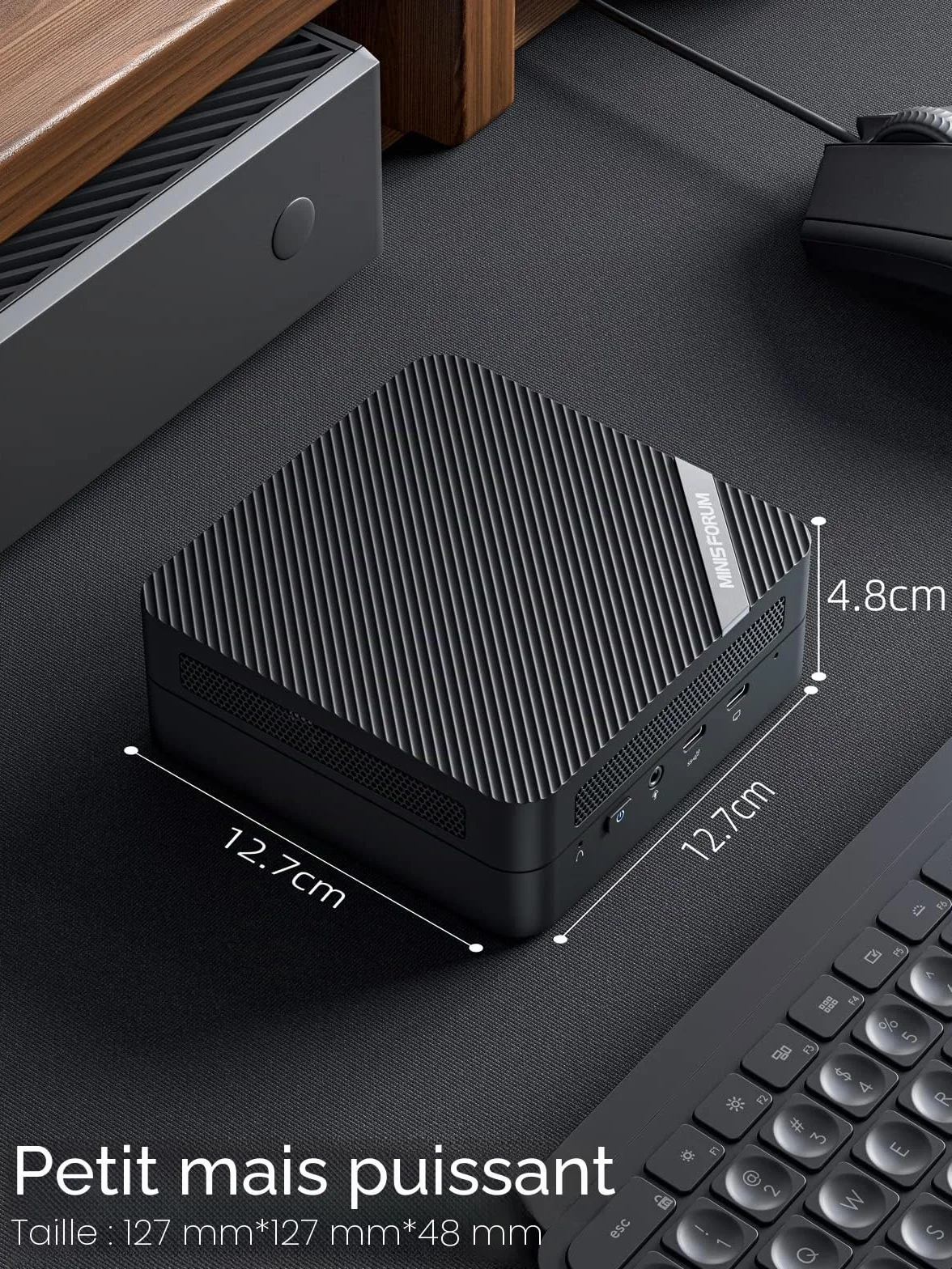 MINIS FORUM Venus Series UM773 Lite Mini PC AMD Ryzen 7 7735HS 32 Go DDR5 1 To SSD PCIe4.0 AMD Radeon 680M