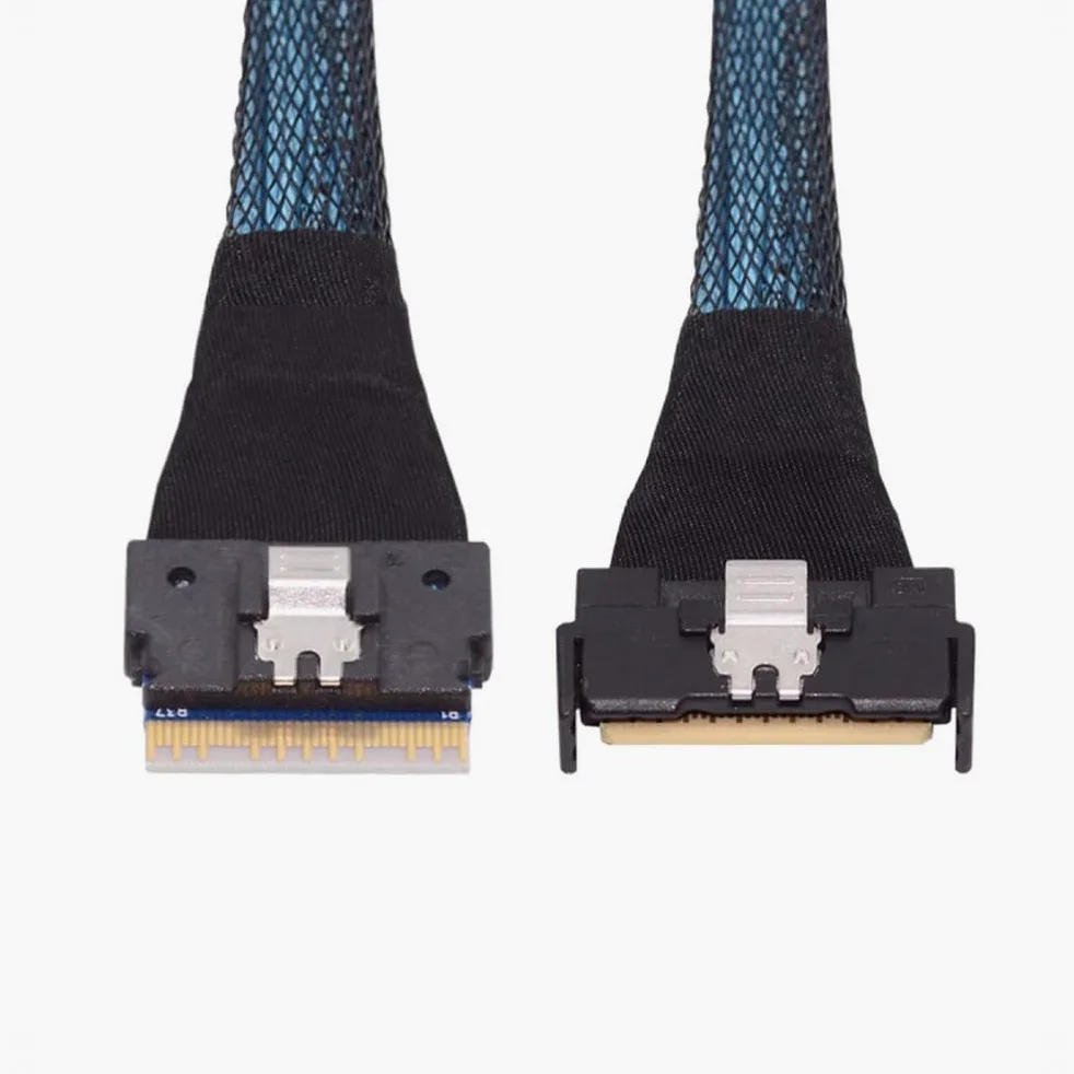 Câble d'extension PCI-E 5.0 Mini Cool Edge IO MCIO 8i 74 broches mâle vers Slimline SFF-8654 SAS 4.0 50 cm