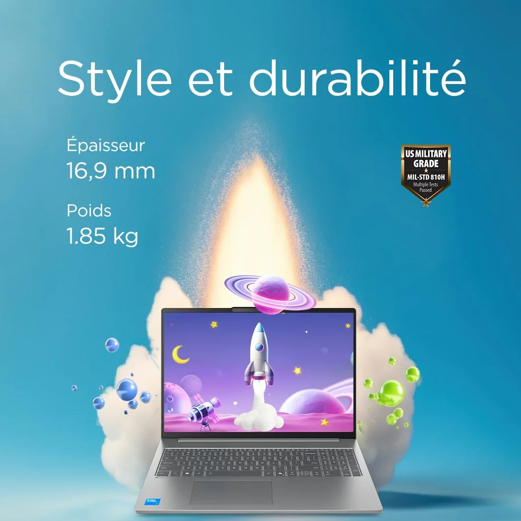 Lenovo IdeaPad Slim 5 16IMH10 Ordinateur Portable 16" WUXGA Intel Core Ultra 5 135H RAM 16Go SSD 512Go Windows 11 Home Clavier AZERTY Français Gris