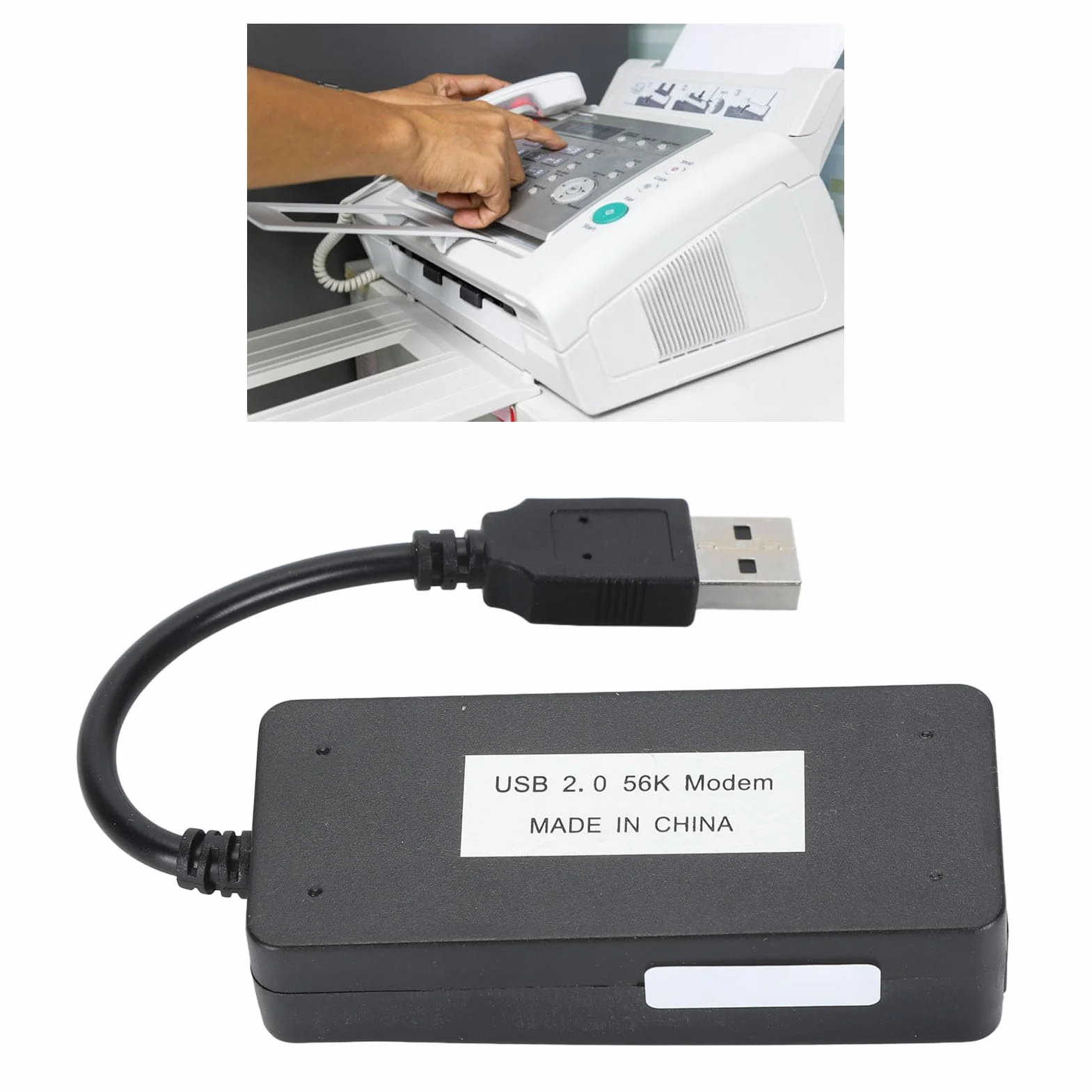 Modem USB 56K Externe avec Deux Ports RJ11 et Identification de L'appelant