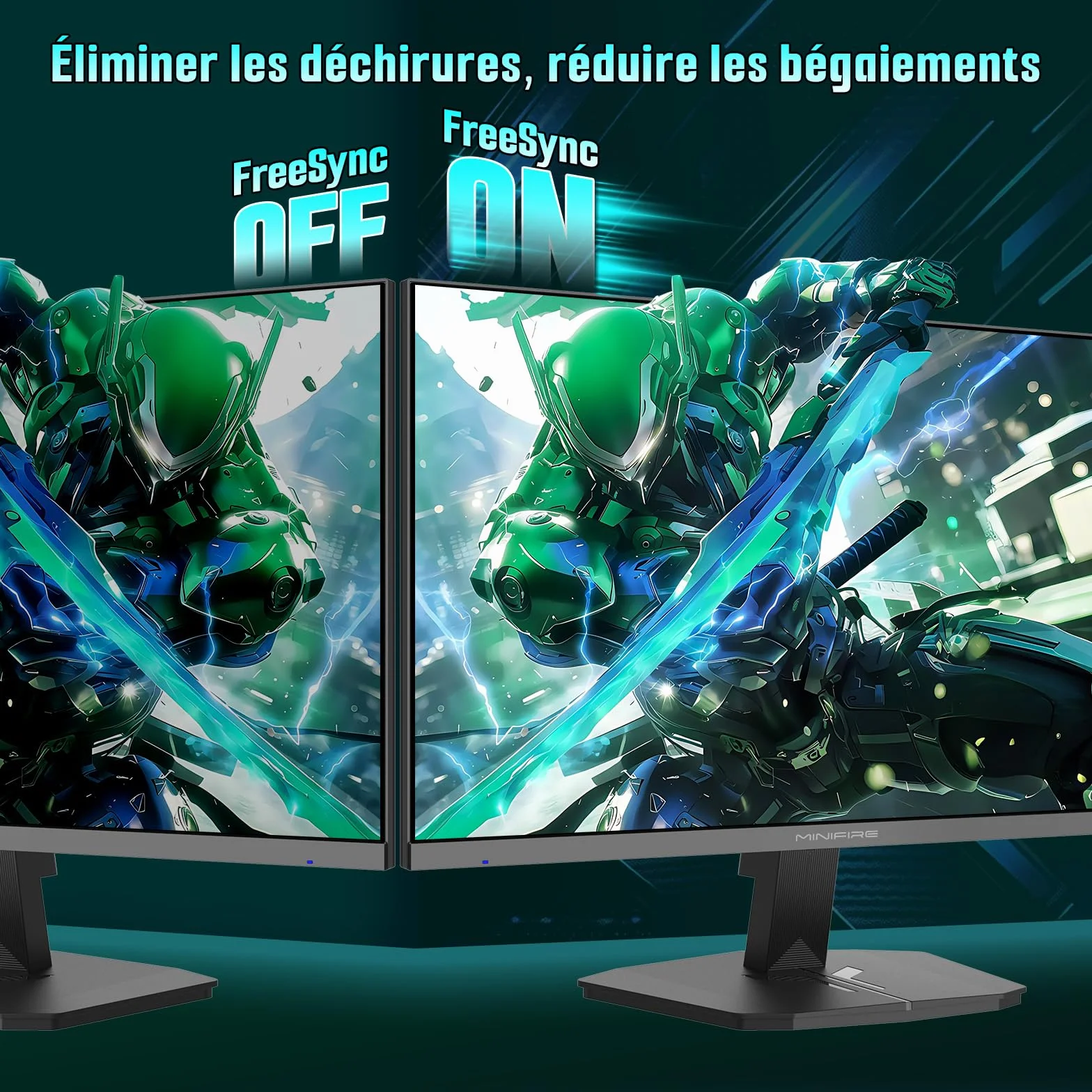 Minifire Écran PC Gamer 24 Pouces 200Hz 1ms FreeSync Full HD 1920x1080 HDMI 2.0 DP 1.4 MFG24F4H