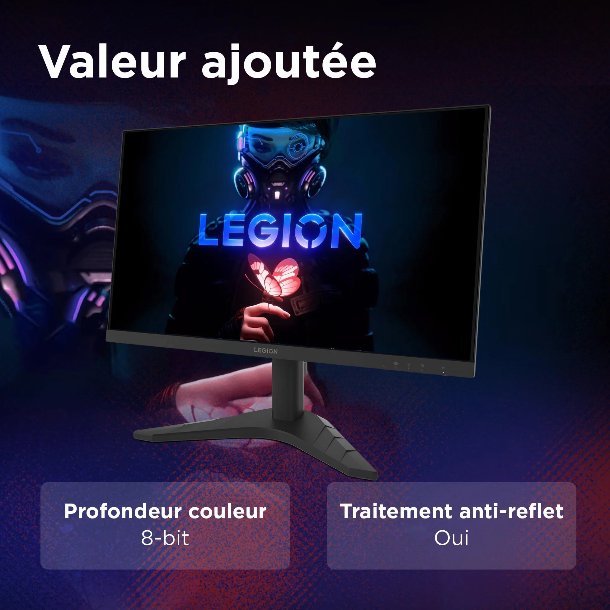 Lenovo Legion R24s Écran 23.8'' FHD IPS 144 Hz 1 ms HDMI DP Noir