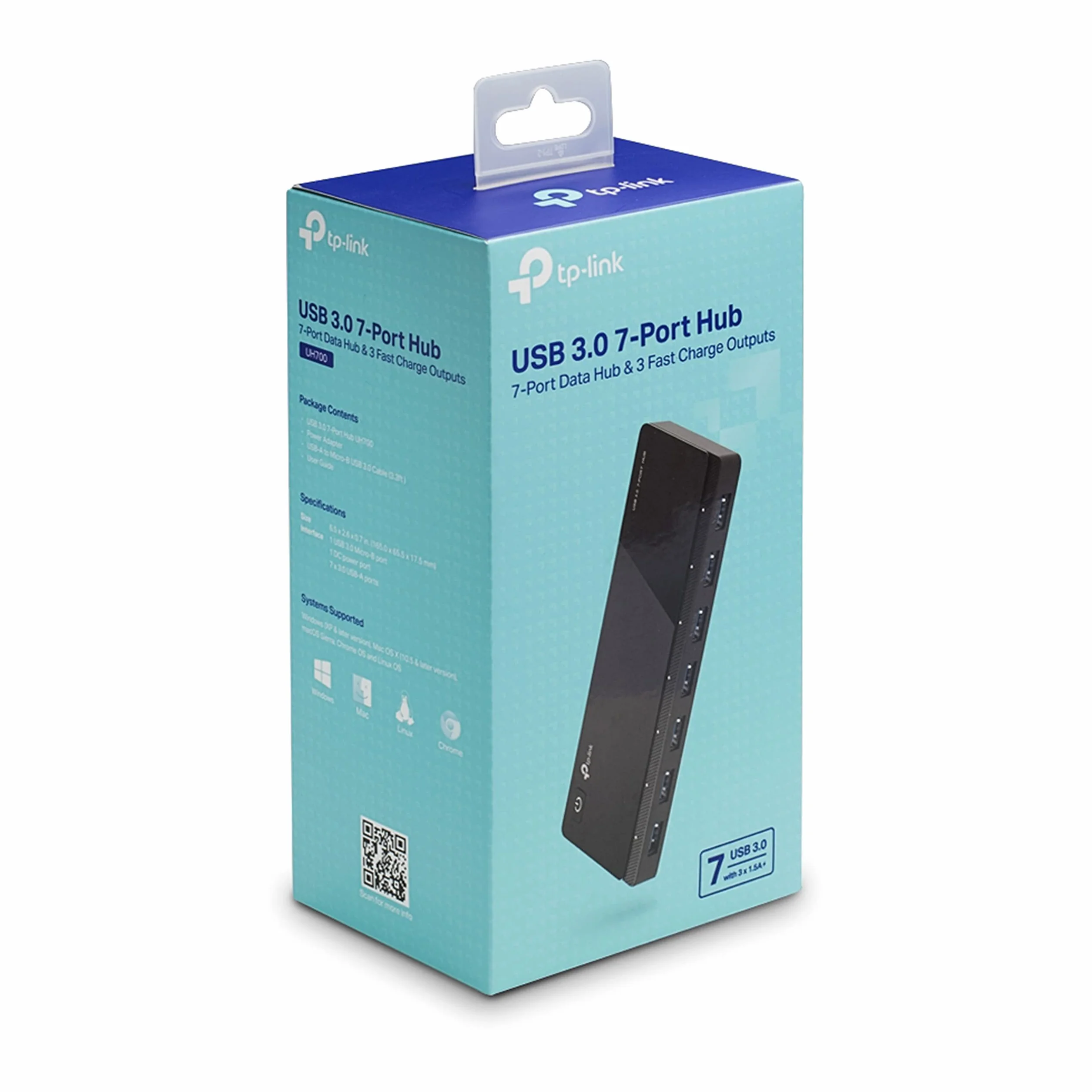 TP-Link UH700 Hub USB 3.0 7 Ports Multiprise USB Sortie 5V/1.5A Indicateur LED Switch USB