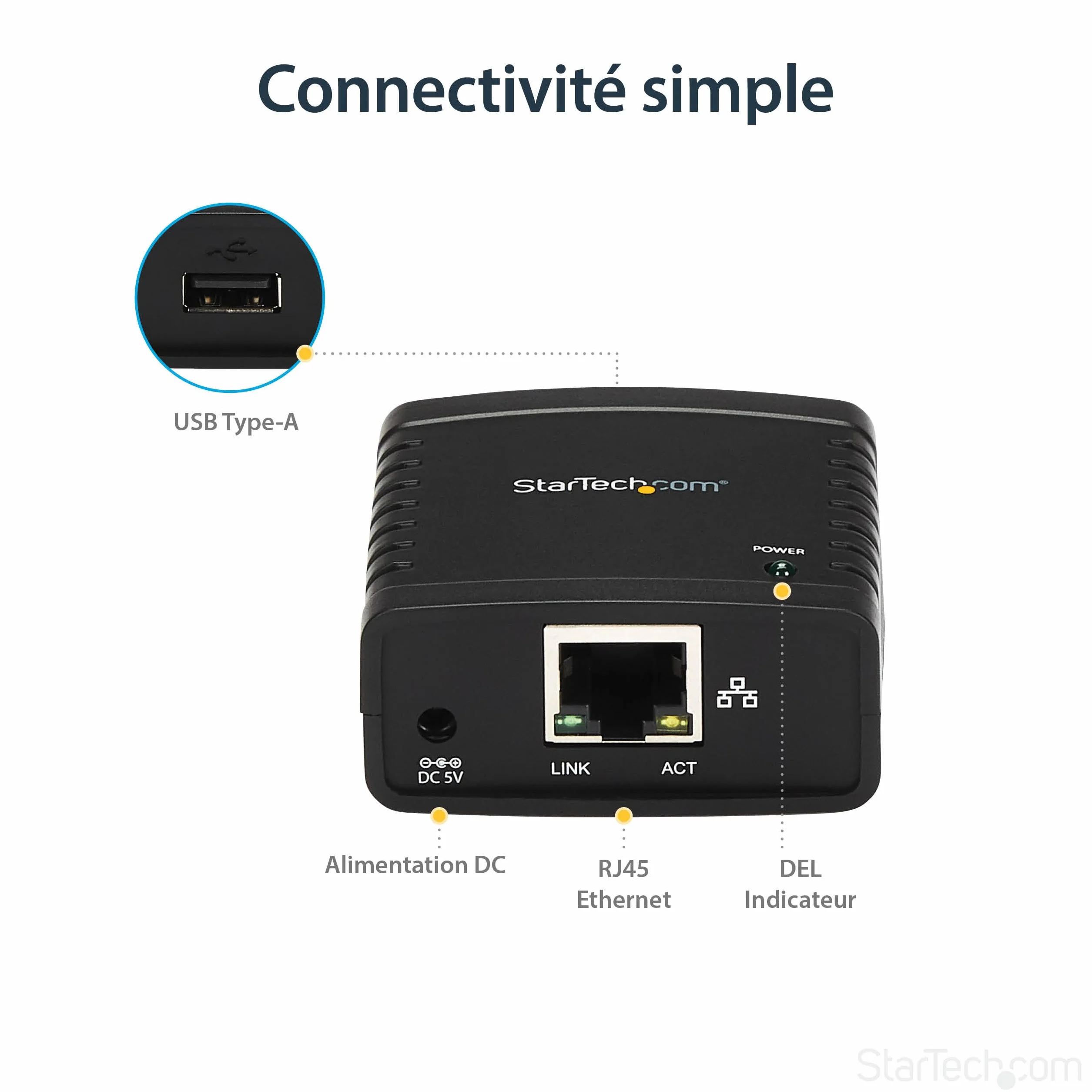 StarTech.com Serveur d'impression LPR réseau 10/100 Mb/s USB 2.0 PM1115U2