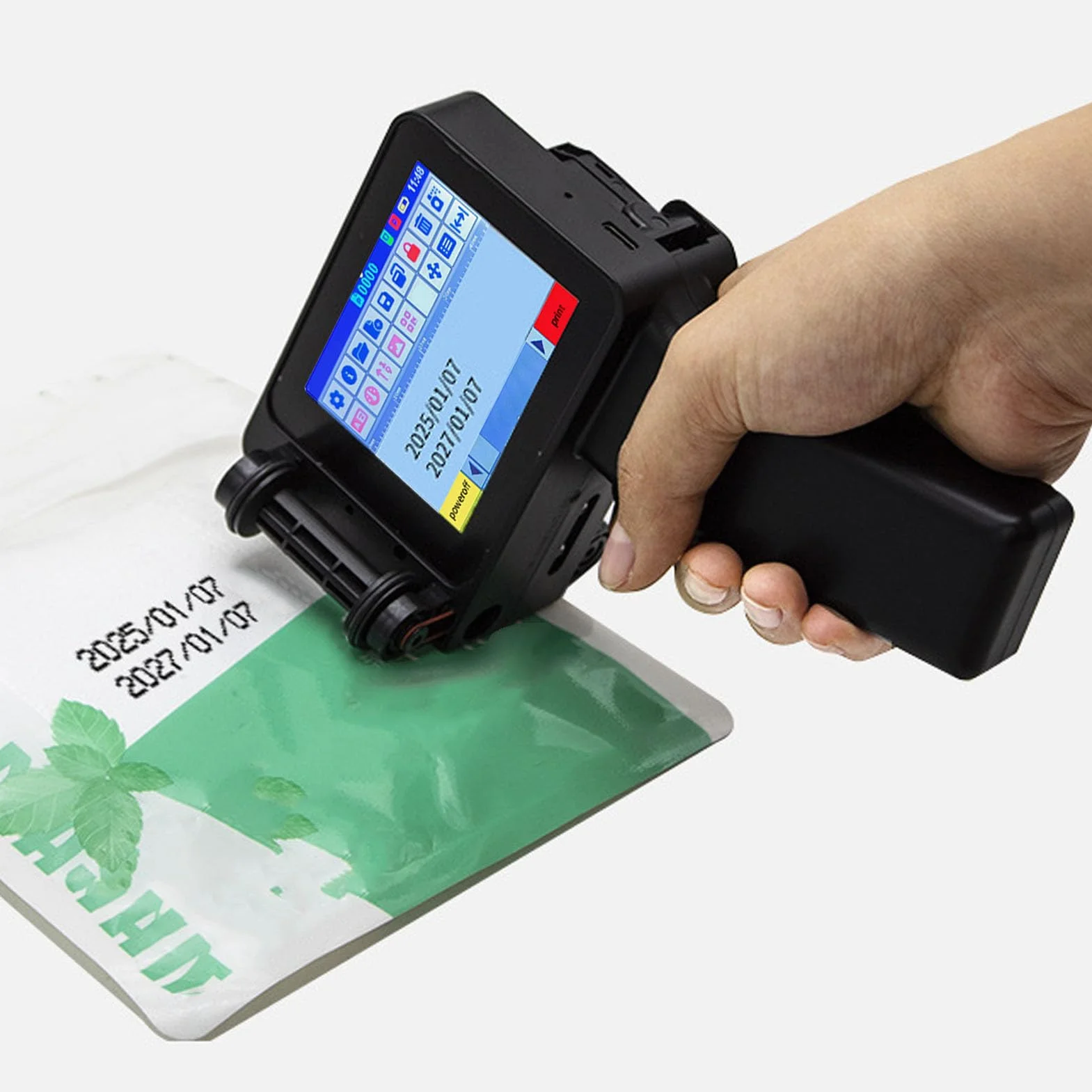 Asixxsix Imprimante à Jet d'encre Portable 600DPI écran Tactile HD LED 4.3in