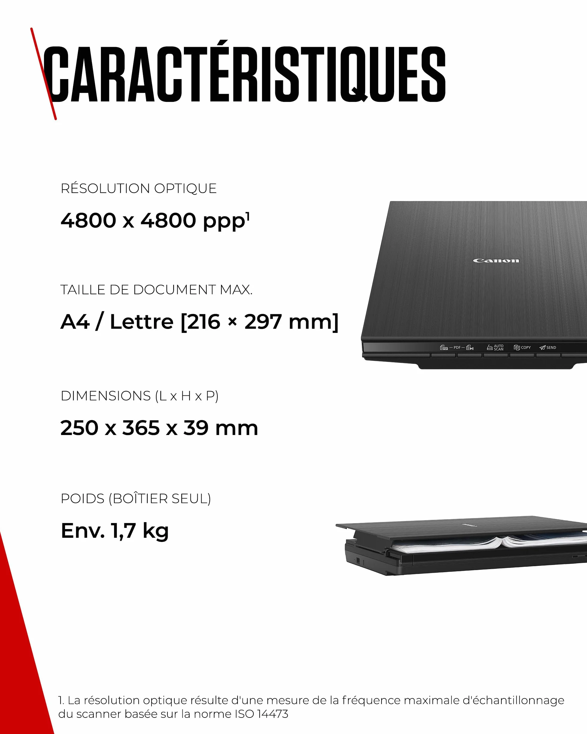 Canon LiDE 400 Scanner de Documents Noir USB Type-C