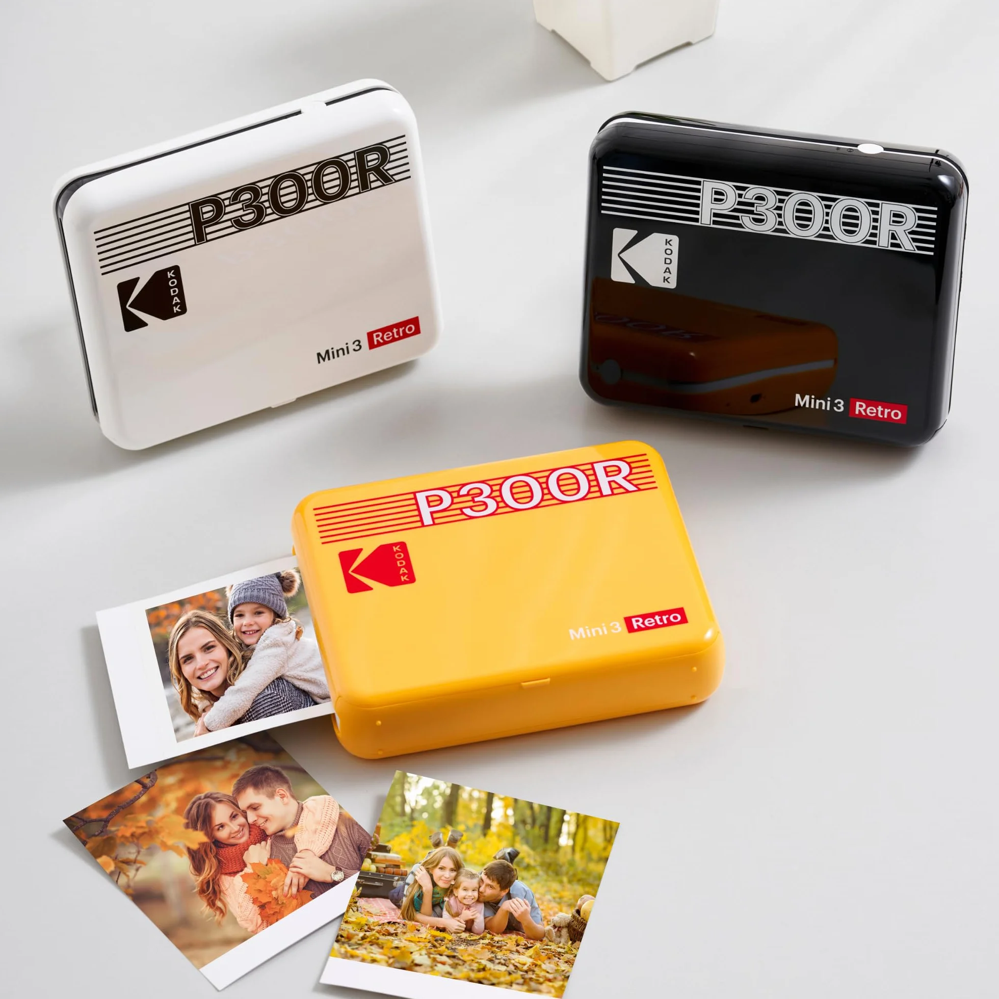 KODAK Mini 3 Retro 4PASS Imprimante Photo Portable 7,6x7,6cm Jaune