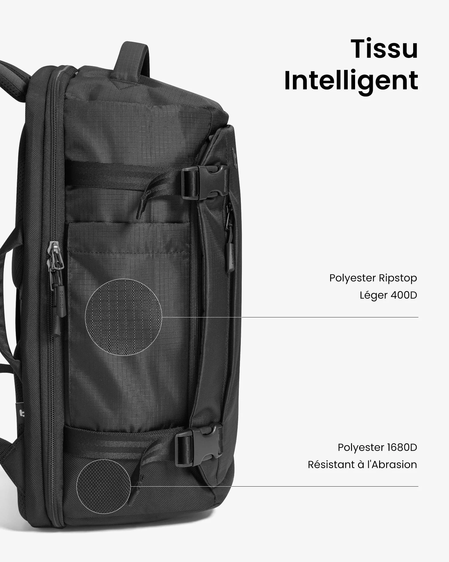 Tomtoc Sac à Dos de Voyage 40L, Bagage Cabine Imperméable TSA, Ordinateur 17,3 Pouces