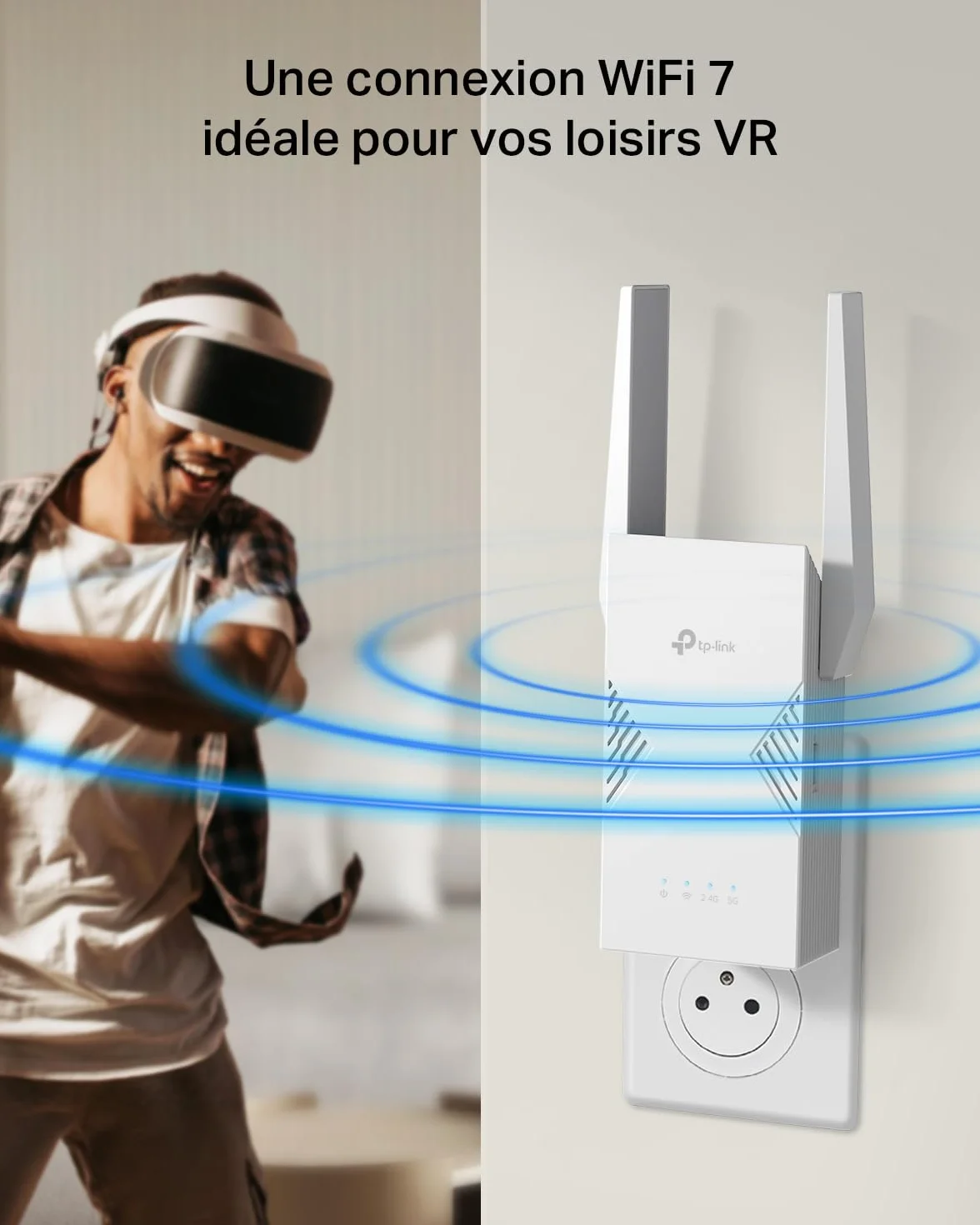 TP-Link Répéteur WiFi 7 Mesh BE3600 Bi-Bande RE235BE, 2.5 Gigabit, MU-MIMO, EasyMesh