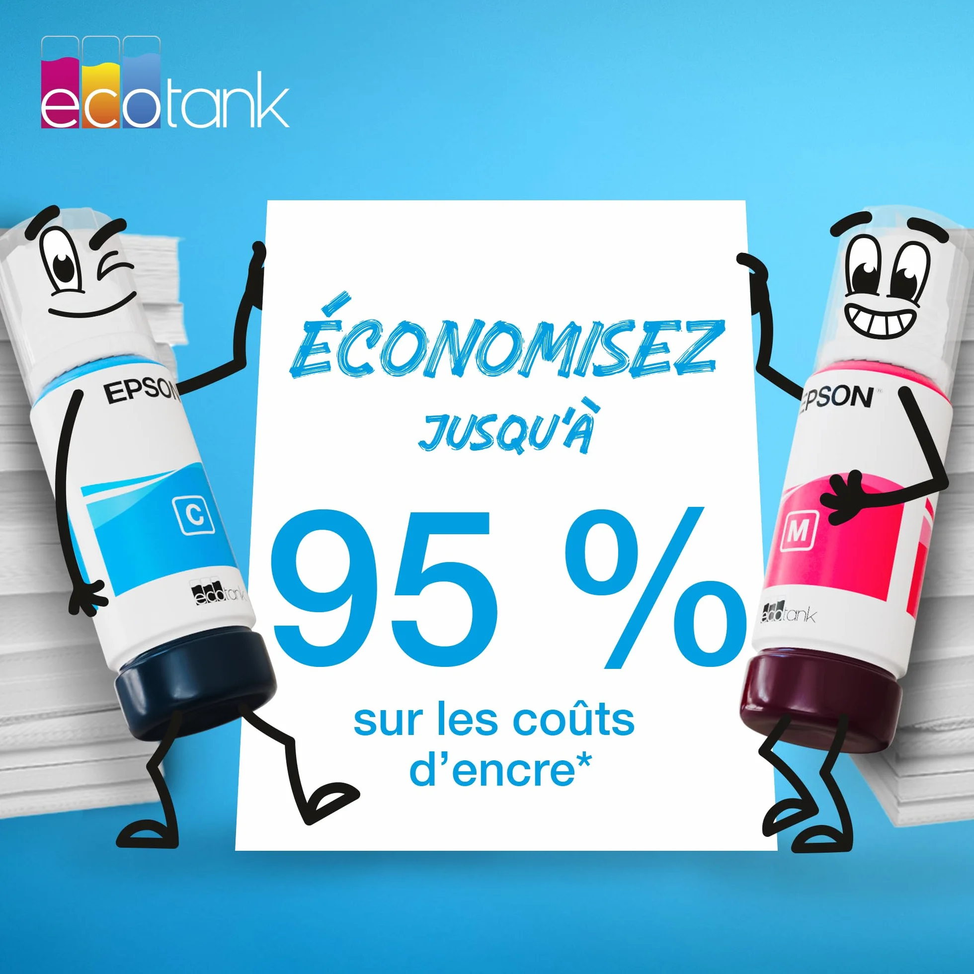 Epson EcoTank 102 Bouteilles d’Encre Authentiques Multipack Couleur 4x Noir Cyan Magenta Jaune