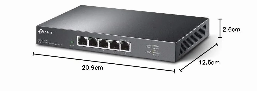 TP-Link Switch 2.5 Gigabit 5 Ports Métal Silencieux TL-SG105-M2