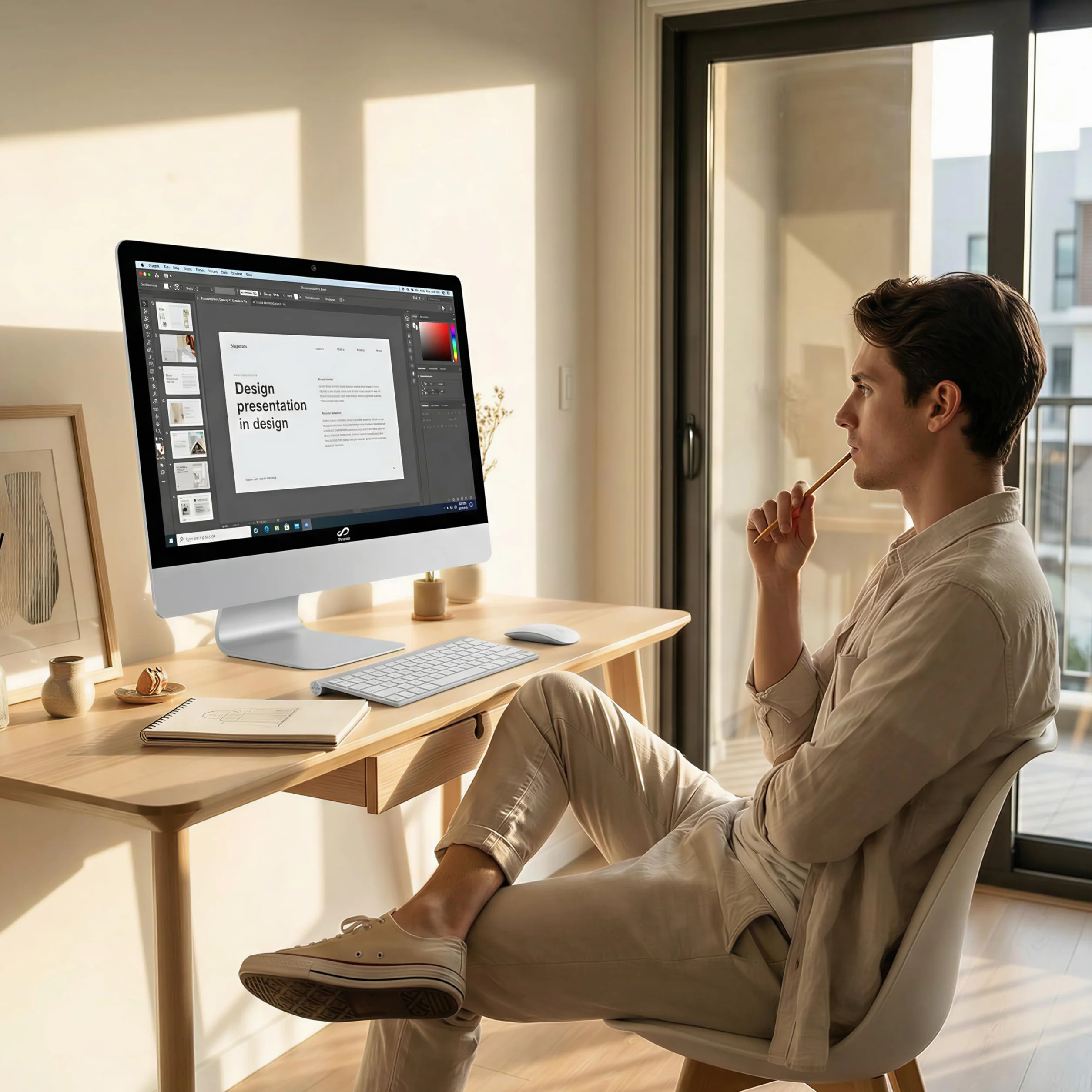 Ordinateur de Bureau Tout-en-Un 24" Core i7 4.0 GHz RAM 16 Go SSD 1 To WiFi Bluetooth 5.0 Windows 11 Pro Blanc