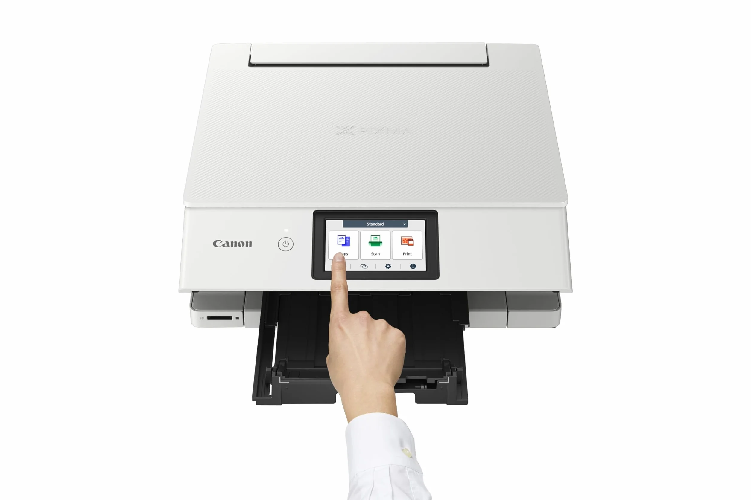 Canon PIXMA TS8751 Imprimante Multifonction Jet d'encre Couleur WiFi Recto-Verso Scanner 6 Cartouches Blanc