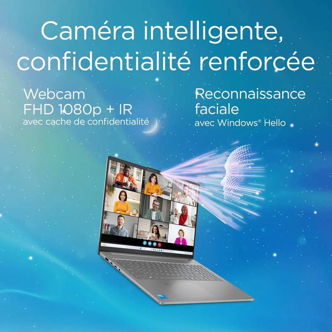 Lenovo IdeaPad Slim 5 16IMH10 Ordinateur Portable 16" WUXGA Intel Core Ultra 5 135H RAM 16Go SSD 512Go Windows 11 Home Clavier AZERTY Français Gris
