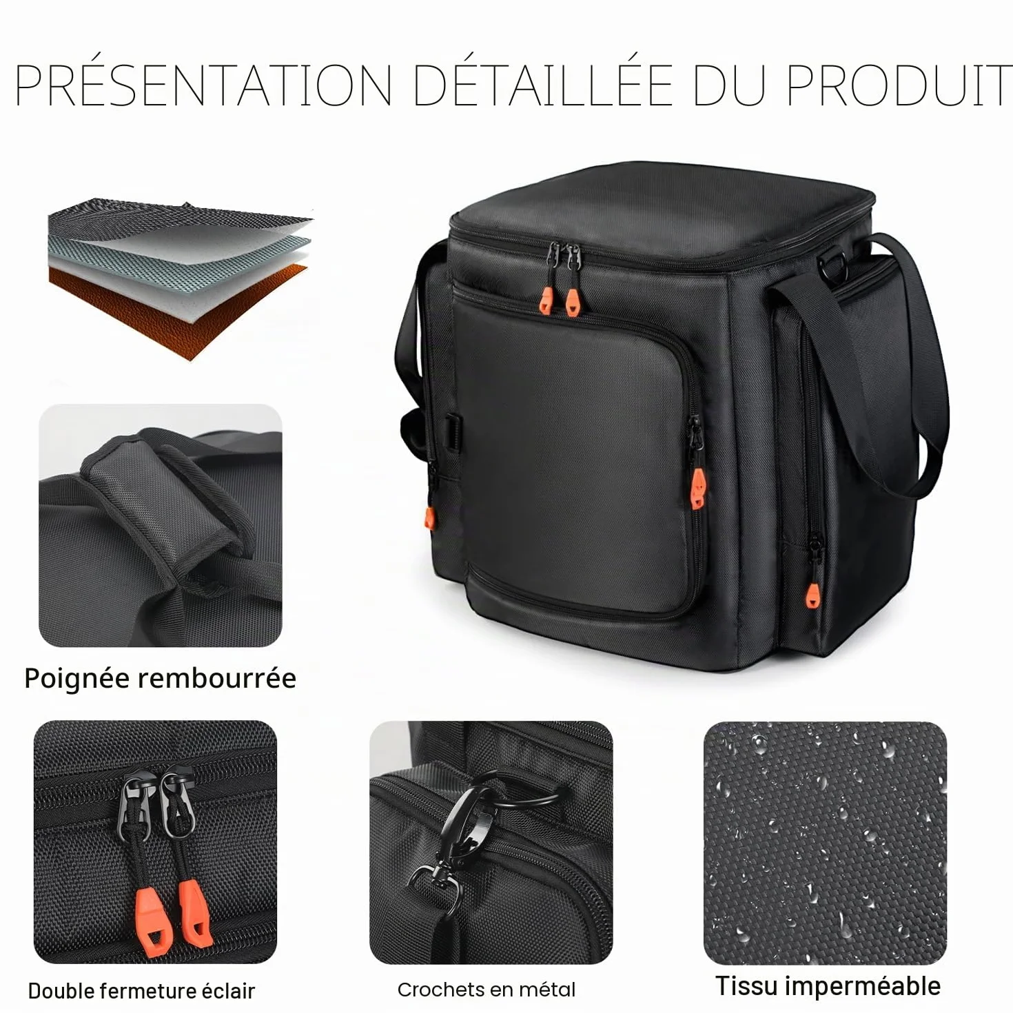 Sac de transport compatible JBL Partybox Encore Essential Essential 2, housse voyage avec poches