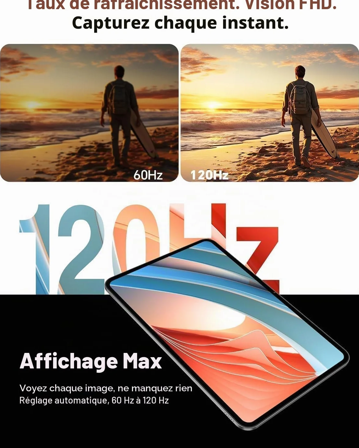 TECLAST T65 Tablette 13.4" Android 16 120Hz 256Go ROM 26Go RAM 4G LTE Dual SIM 5G WiFi GPS Widevine L1
