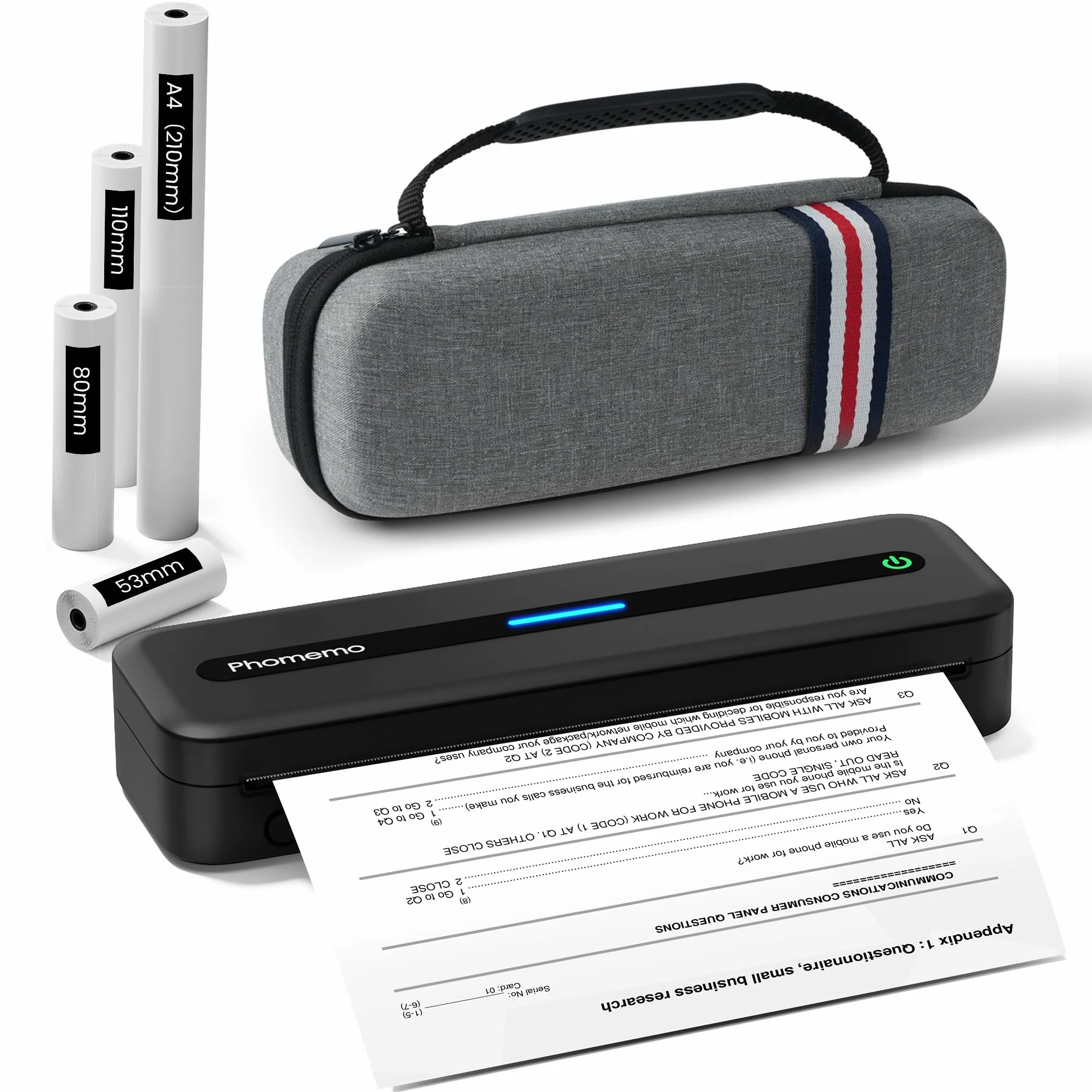 Phomemo M832 Imprimante Thermique A4 sans Encre, Compatible avec Phones & Laptop, avec Mallette de Transport et 4 Rouleaux