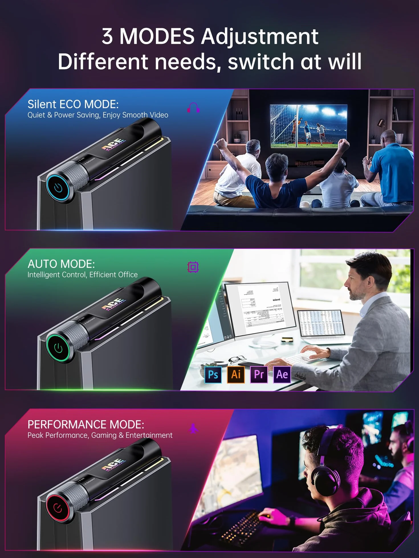 ACEMAGICIAN Mini PC AMD Ryzen 9 6900HX 16 Go DDR5 512 Go SSD AMD Radeon RX 680M WiFi 6