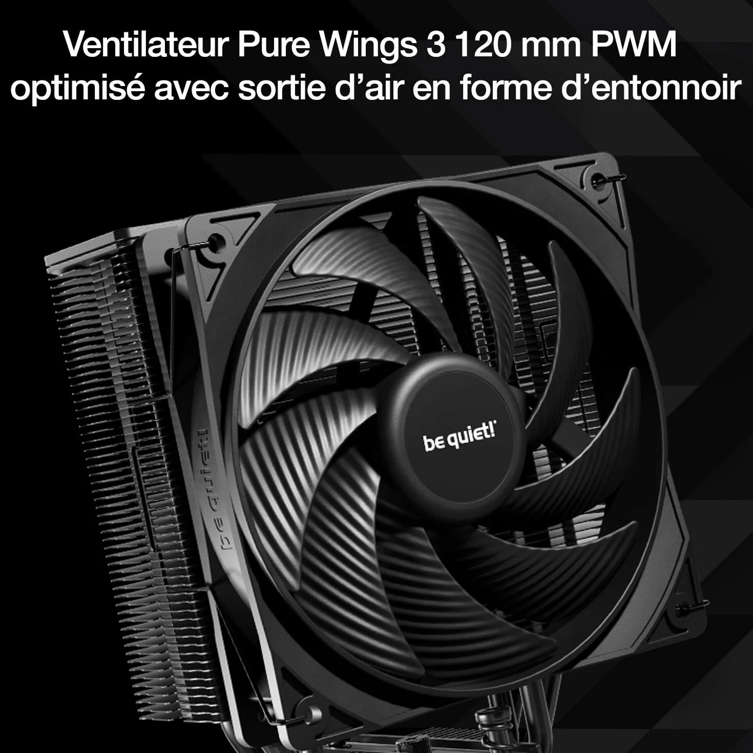 be quiet! Pure Rock 3 Black ventirad radiateur 4 caloducs HDT ventilateur Pure Wings 3 120 mm PWM