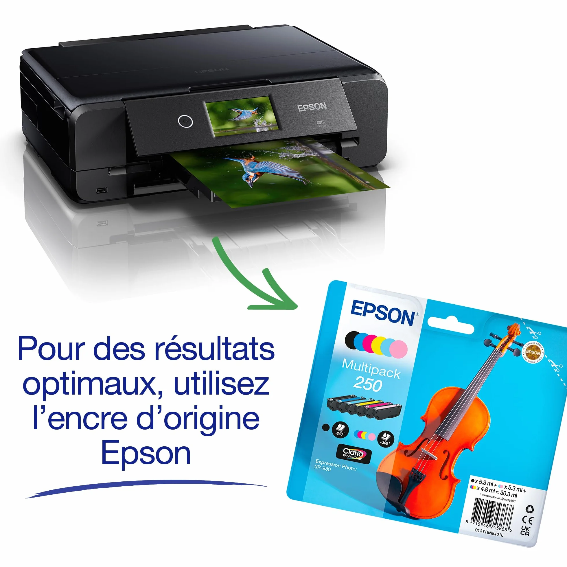 Epson Expression Photo XP-980 Imprimante Photo Multifonction A3 Wi-Fi Recto Verso Automatique 6 Couleurs
