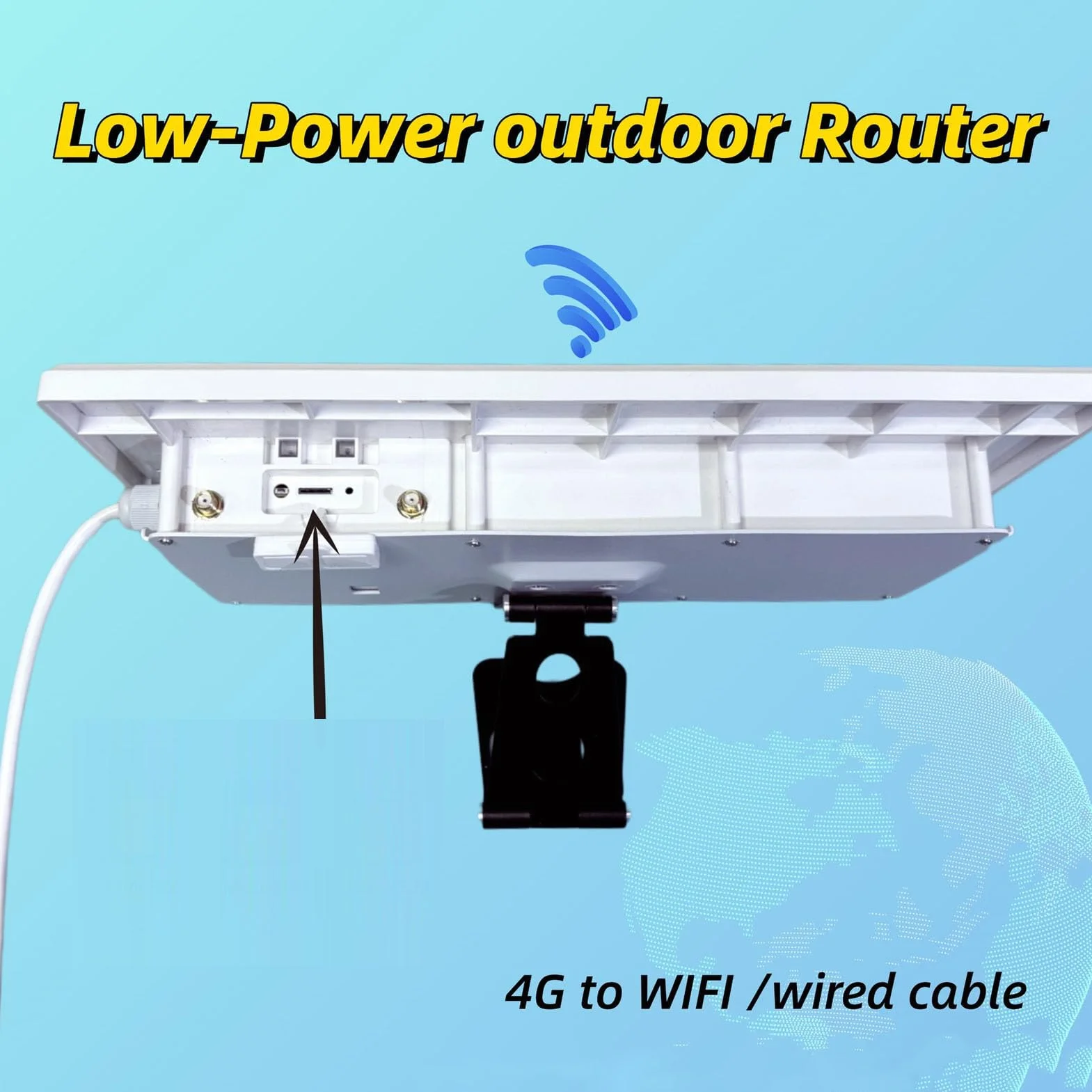 ASHATA Routeur 4G Solaire WiFi 6 Extender 300 Mbps 18000mAh 8 Antennes Noires