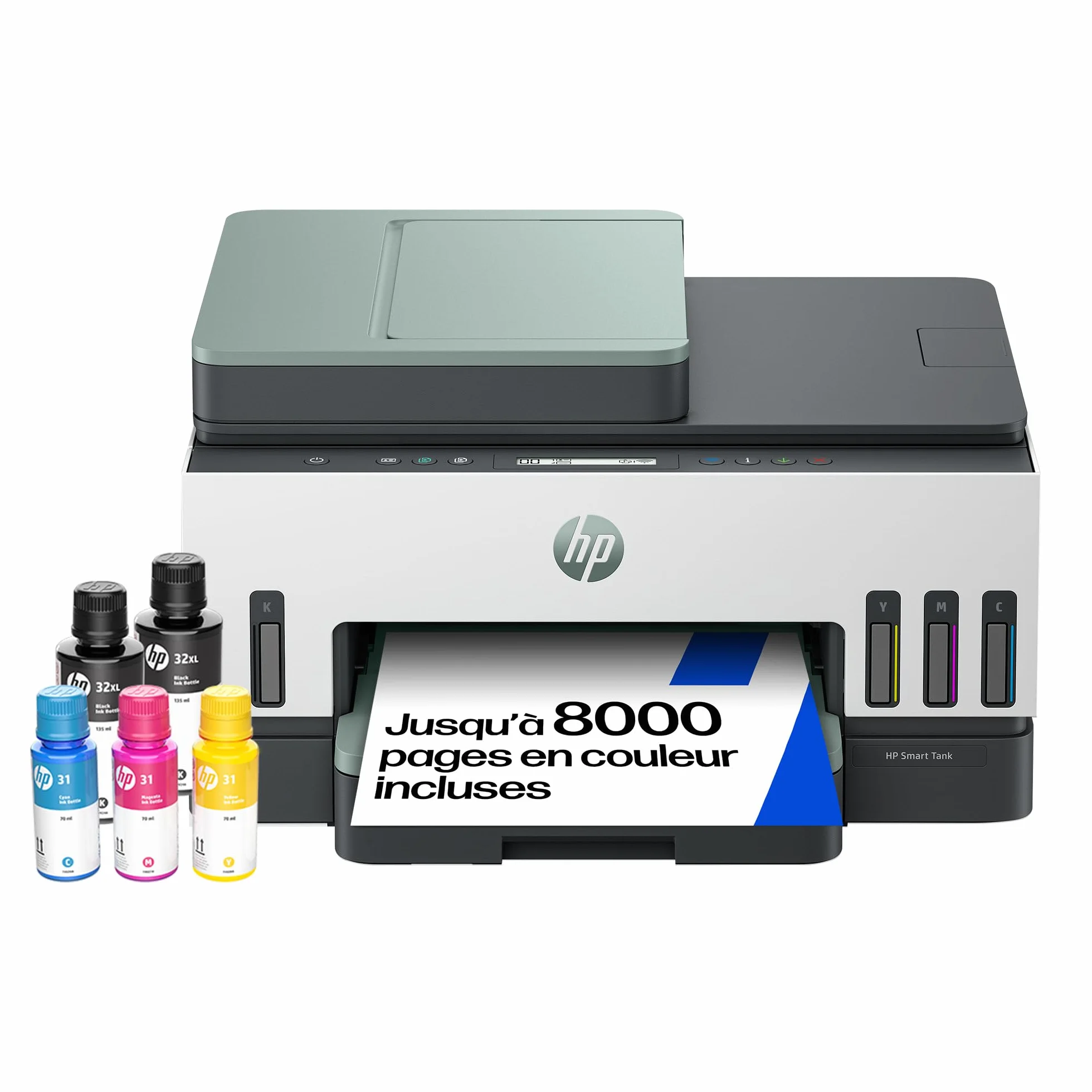 HP Smart Tank 7307 Imprimante Multifonction Couleur Jet d'Encre Wi-Fi AAD 35 Feuilles Recto Verso Automatique