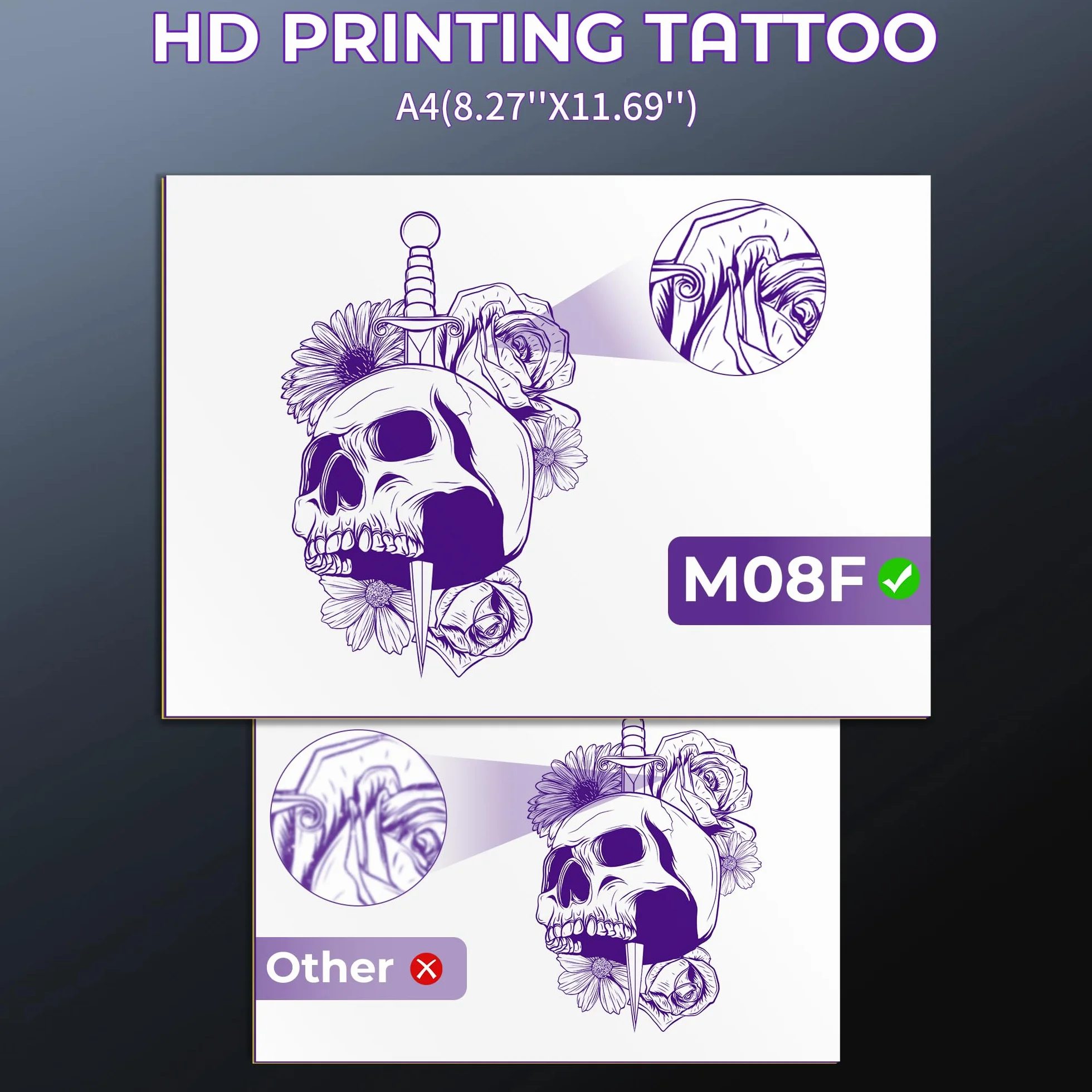 Imprimante sans fil pour pochoirs de tatouage M08F