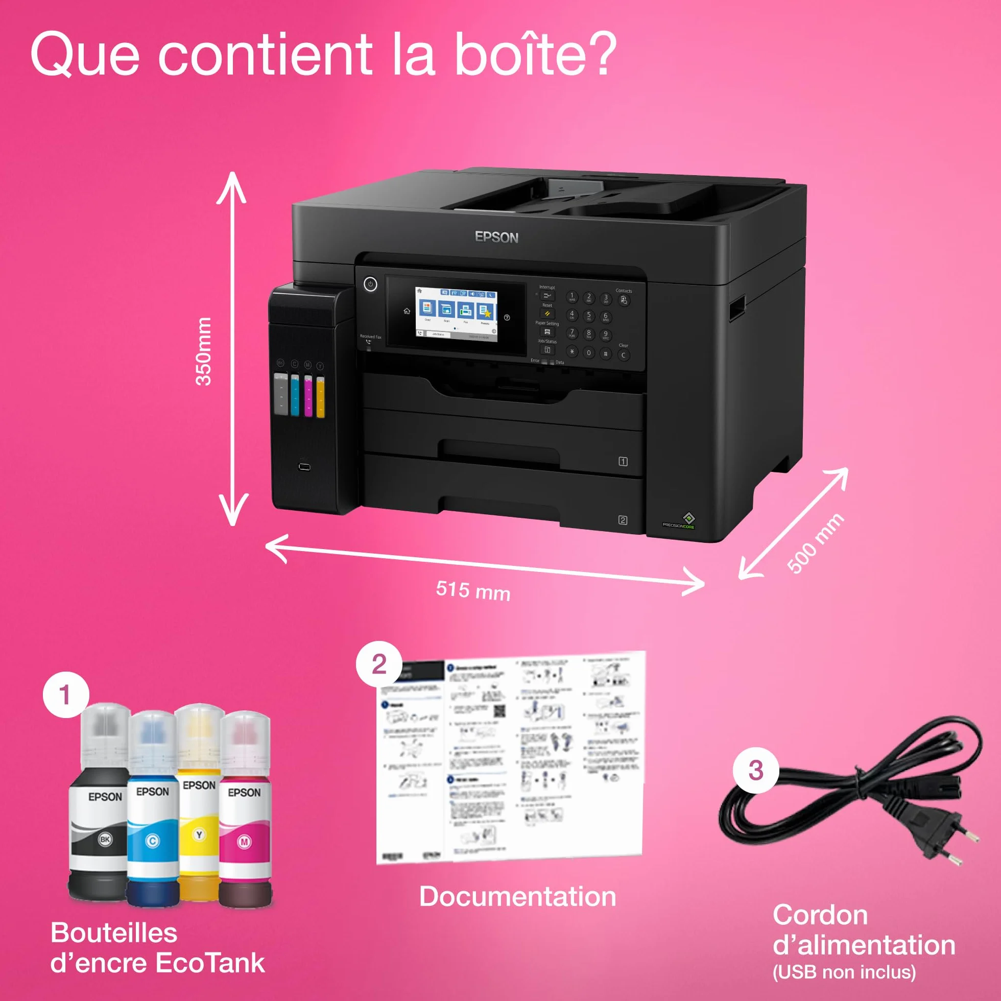Epson EcoTank ET-16605 A3+ Imprimante Wi-Fi Fax Réservoirs Encre