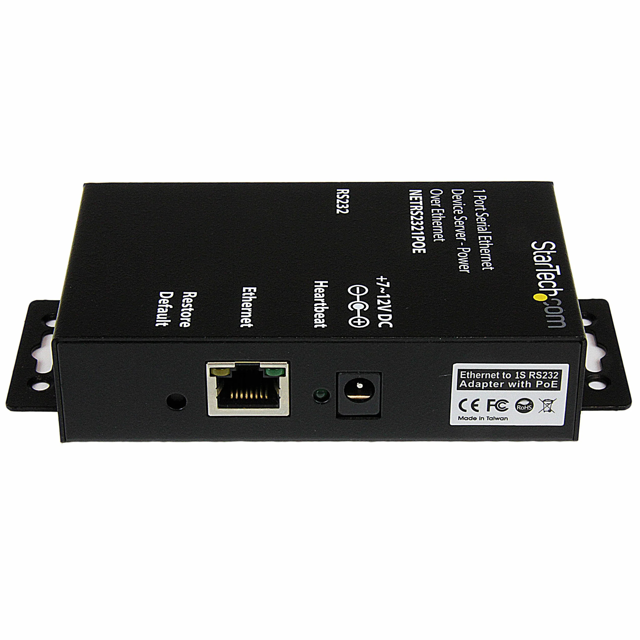 StarTech.com Serwer szeregowy 1 port RS232 IP Ethernet PoE NETRS2321POE