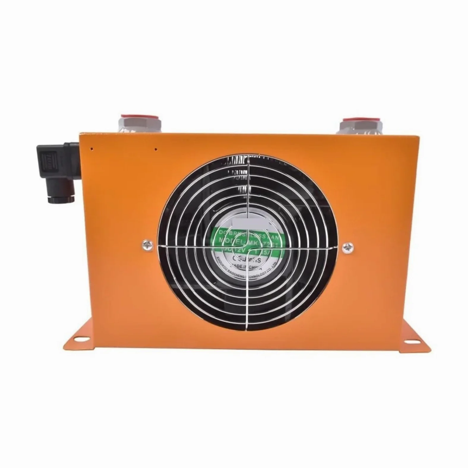 Refroidisseur d'huile hydraulique AH0608T-CA Radiateur d'huile refroidi par air Échangeur de chaleur 60 L/min Radiateur Absorption efficace des chocs(12V)