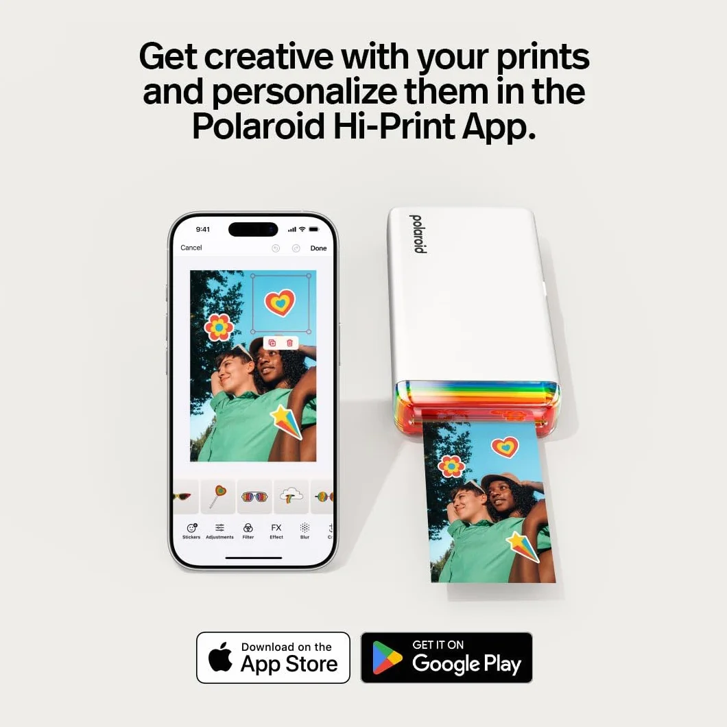 Polaroid Hi-Print 2nd Generation Imprimante Portable 2x3 Bluetooth Sublimation Blanc