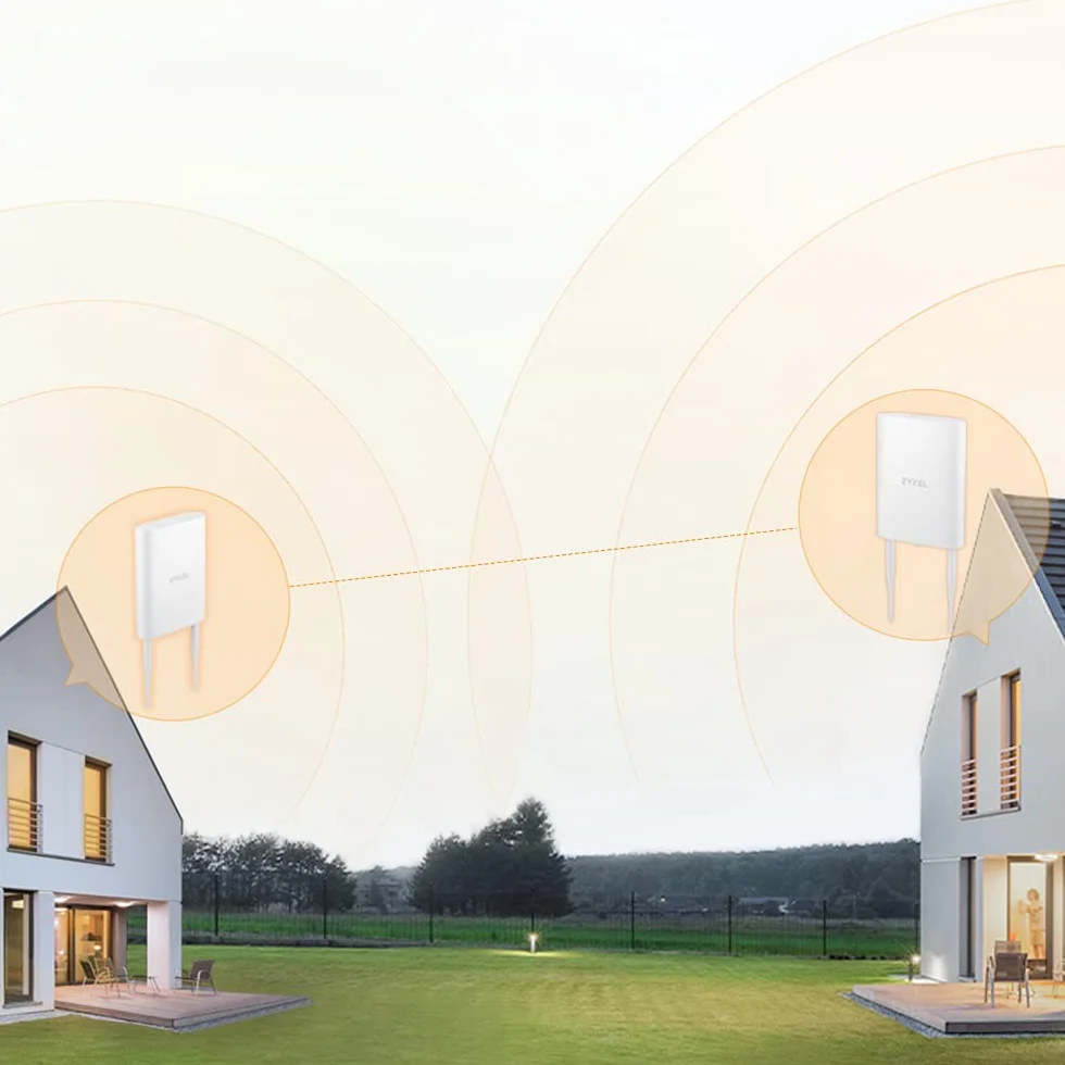 Zyxel NWA55AXE Point d'Accès Extérieur WiFi 6 AX1800 IP55 802.11ax Double Bande Smart Mesh MU-MIMO PoE