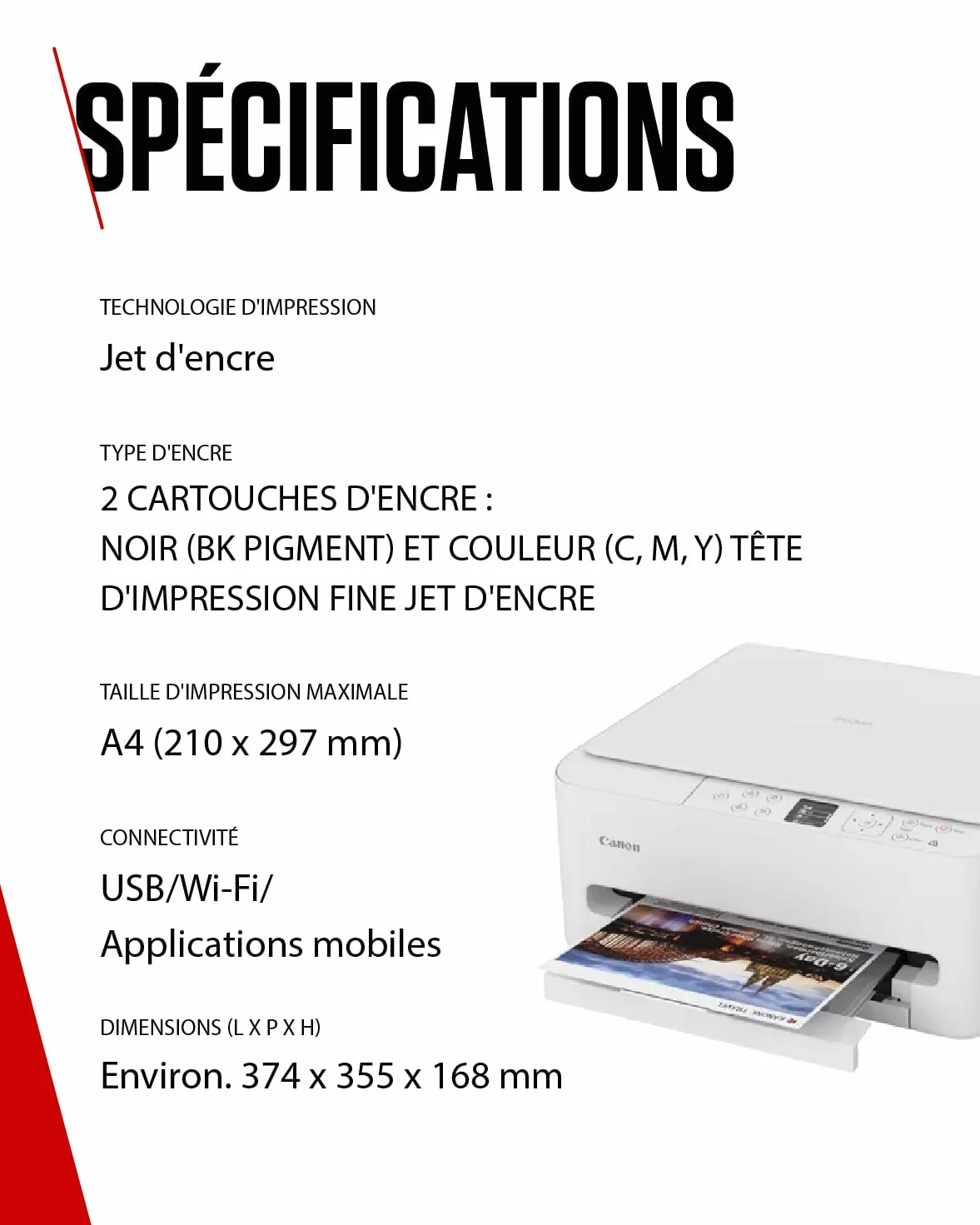 Canon PIXMA TS6550i Imprimante Jet d'Encre Multifonction Wi-Fi Recto Verso A4 10x15cm