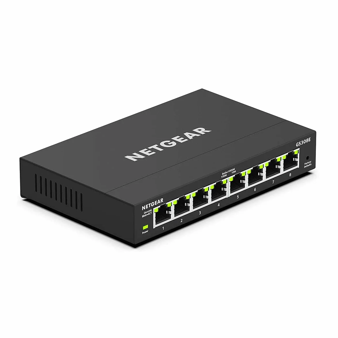 NETGEAR GS308EV4 Switch Ethernet 8 Ports RJ45 Métal Gigabit 10/100/1000 Web Manageable Plus Plug-and-Play Silencieux