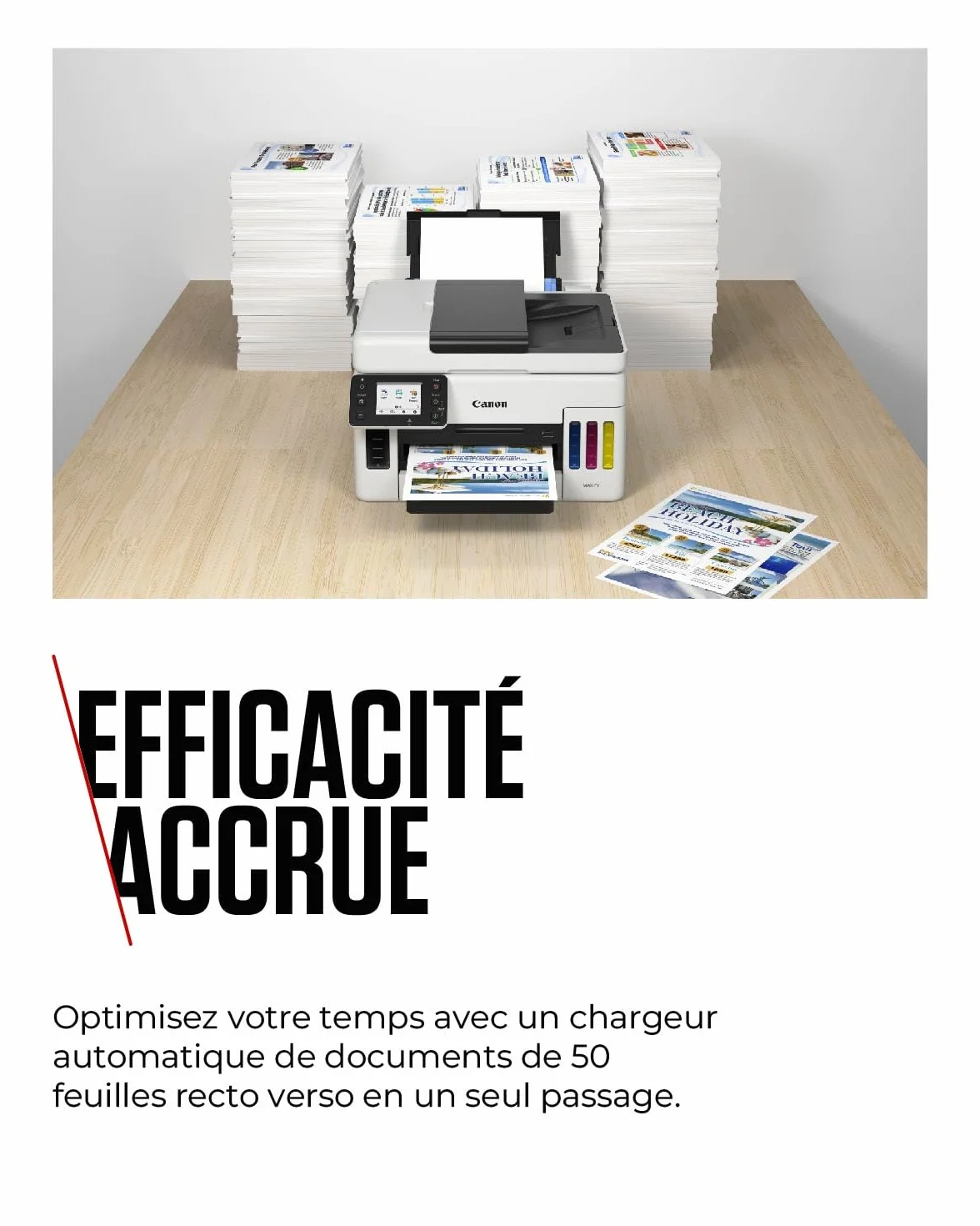 Canon MAXIFY GX6050 Imprimante A4 Couleur Jet d'encre MegaTank Tout-en-Un sans Fil Wi-Fi Ethernet USB