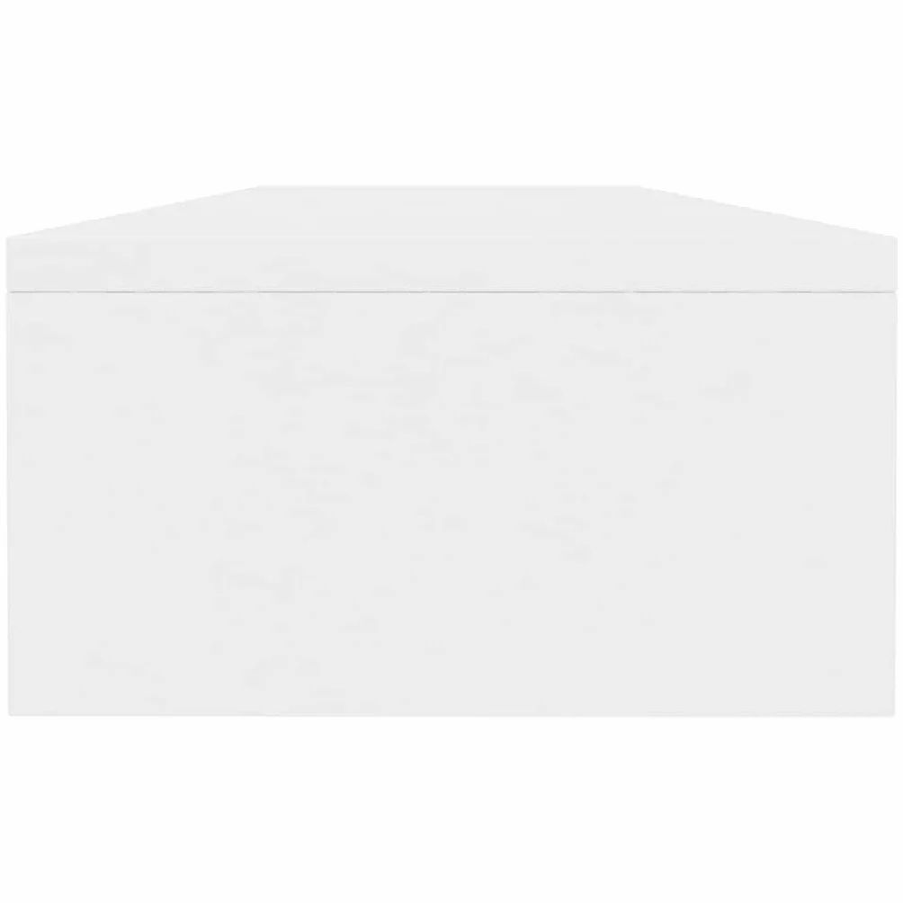 vidaXL Support écran 100x24x13 cm 2 niveaux Bois reconstitué Blanc Rehausseur de bureau avec rangement