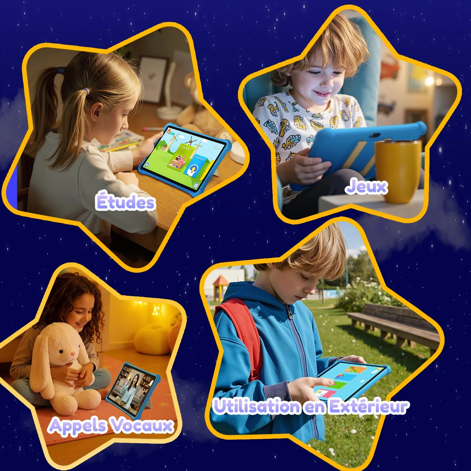 ALLDOCUBE Tablette Enfants 10 Pouces Android 15 Octa-Core 7Go+64Go Ext 512Go 5500mAh Contrôle Parental Wi-Fi 6 BT 5 GPS 4G LTE