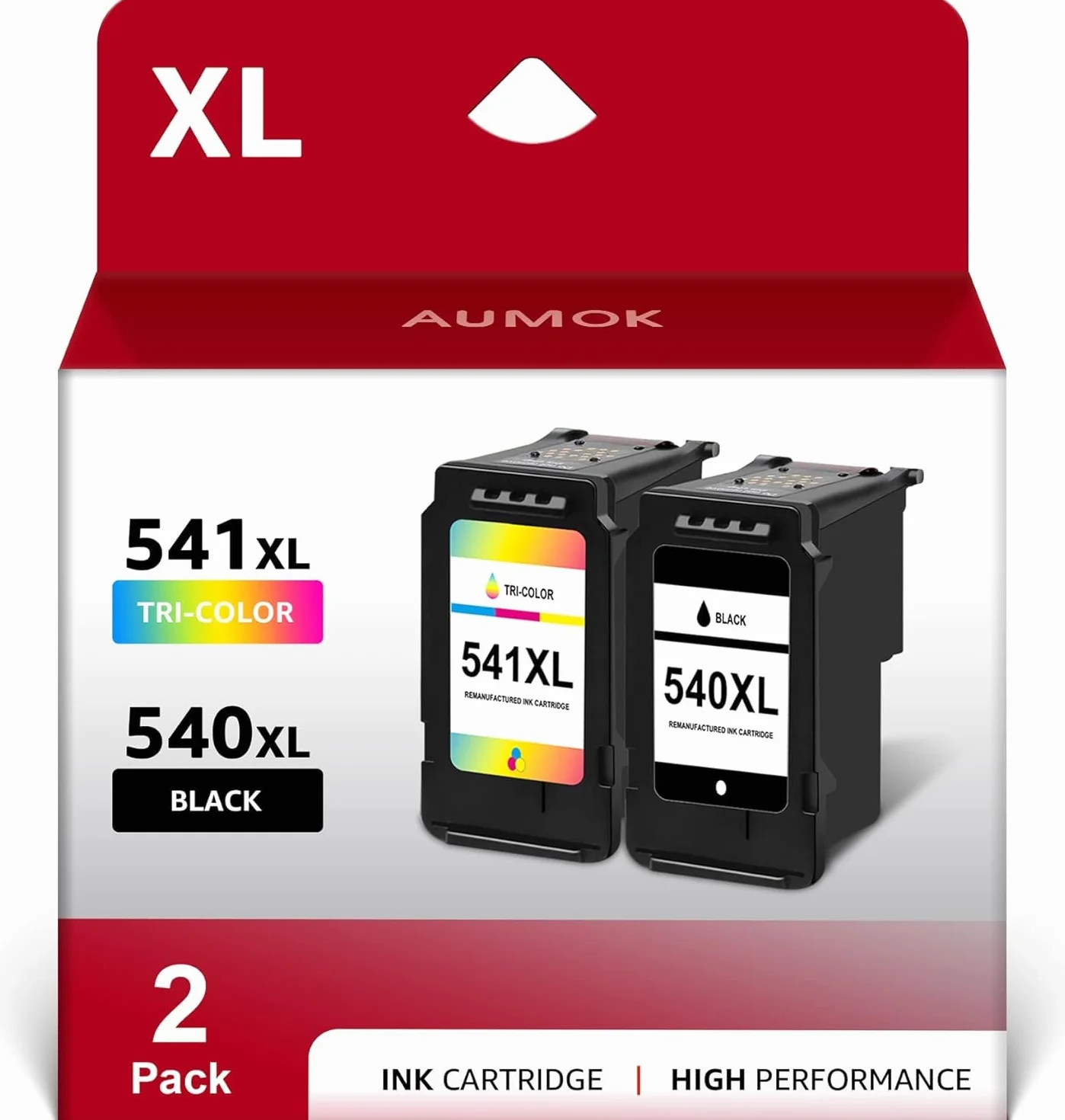 Cartouches d'encre PG-540XL CL-541XL Compatibles Canon 540 541 XL pour Pixma TS5150 TS5151 MG4250 MG3650S MG3600 MX475 MX455 (Noir & Tricolore)