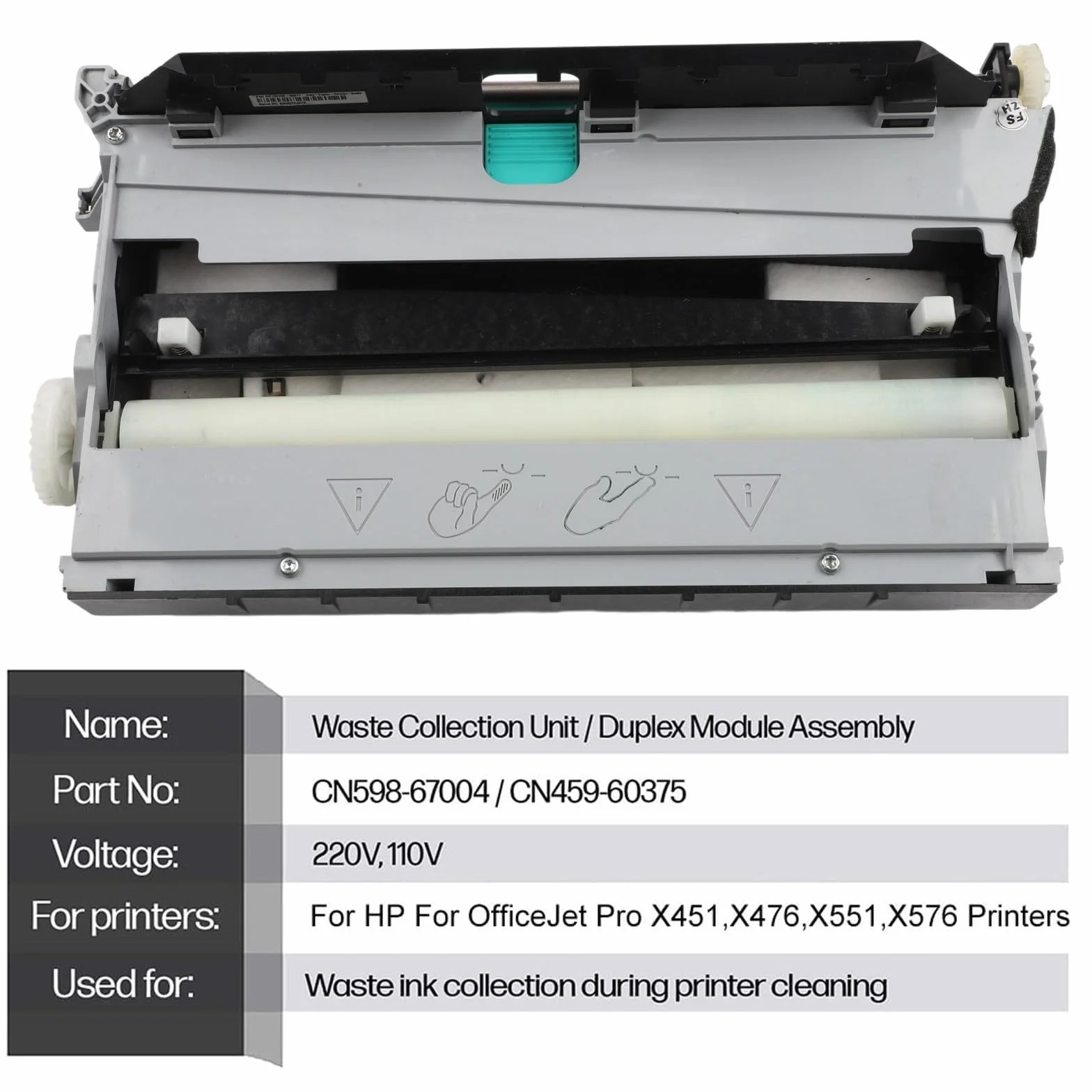 Module d'impression Recto Verso CN598-67004 pour HP Pro X451 X476 X551 X576 PageWide