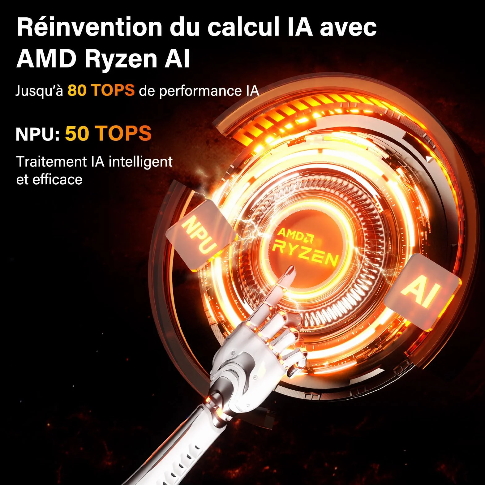 GEEKOM AI Mini PC A9 Max AMD Ryzen AI 9 HX 370 32 Go DDR5 SSD 2 To Dual LAN 2,5 G Windows 11 Pro