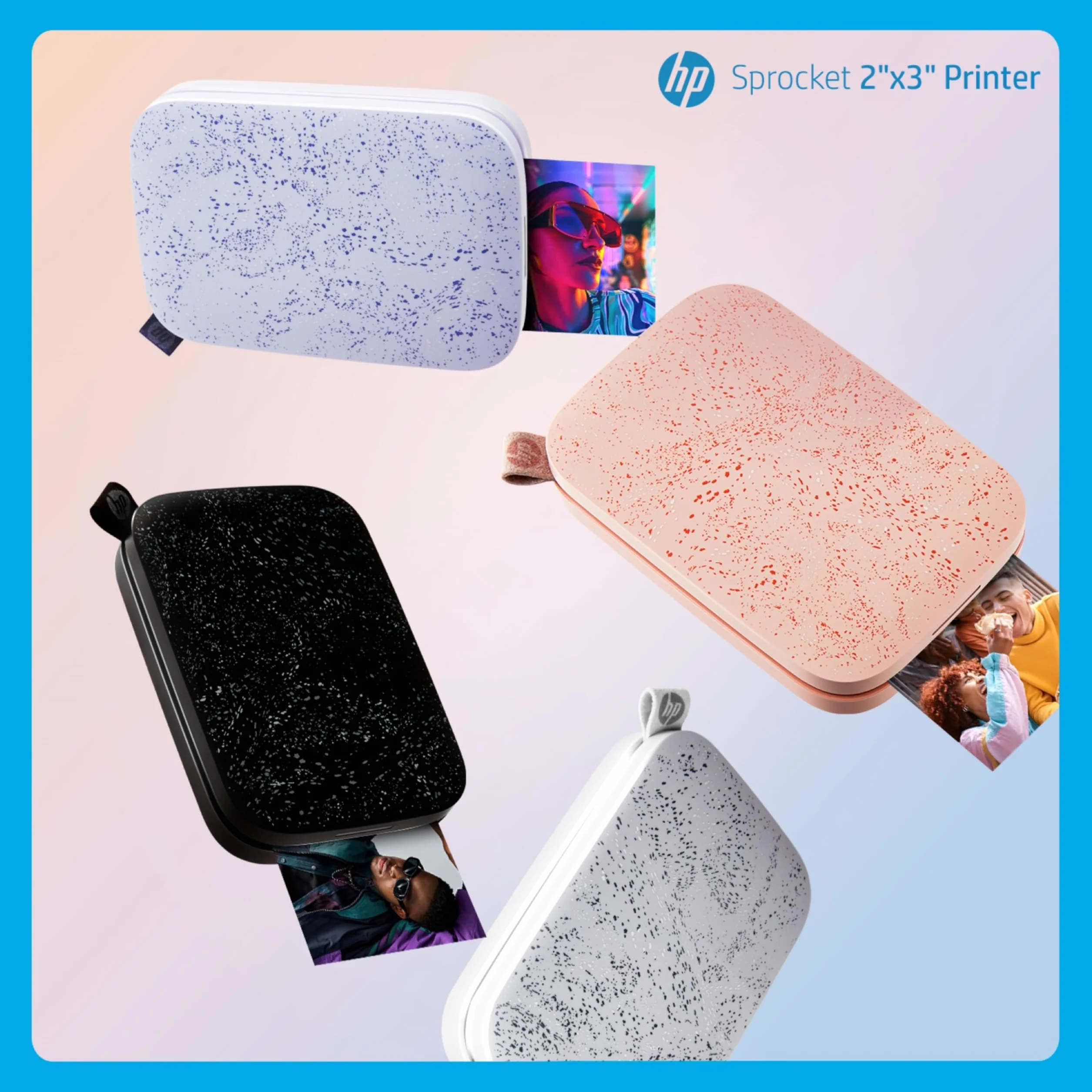 HP Sprocket Imprimante Photo Instantanée Portable 2x3 Pouces Violet Papier Zink
