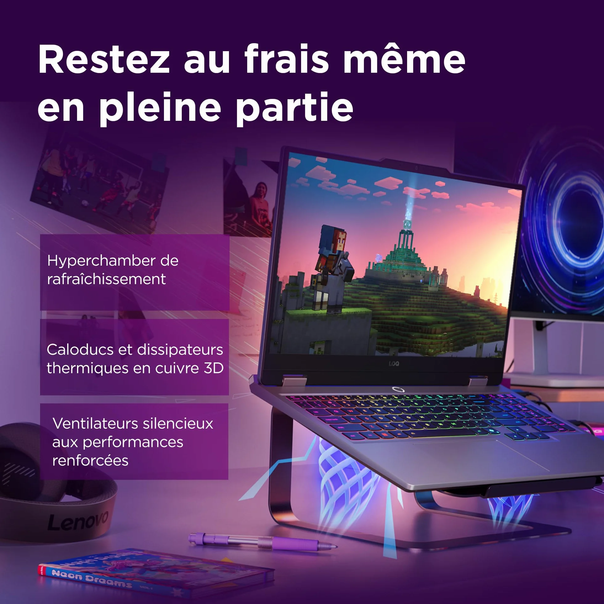 Lenovo LOQ 15IRX10 Ordinateur Portable Gaming 15.6" FHD 144Hz Intel Core i7-13700HX RAM 16Go SSD 512Go NVIDIA RTX 5060 8GB Windows 11 Home Gris