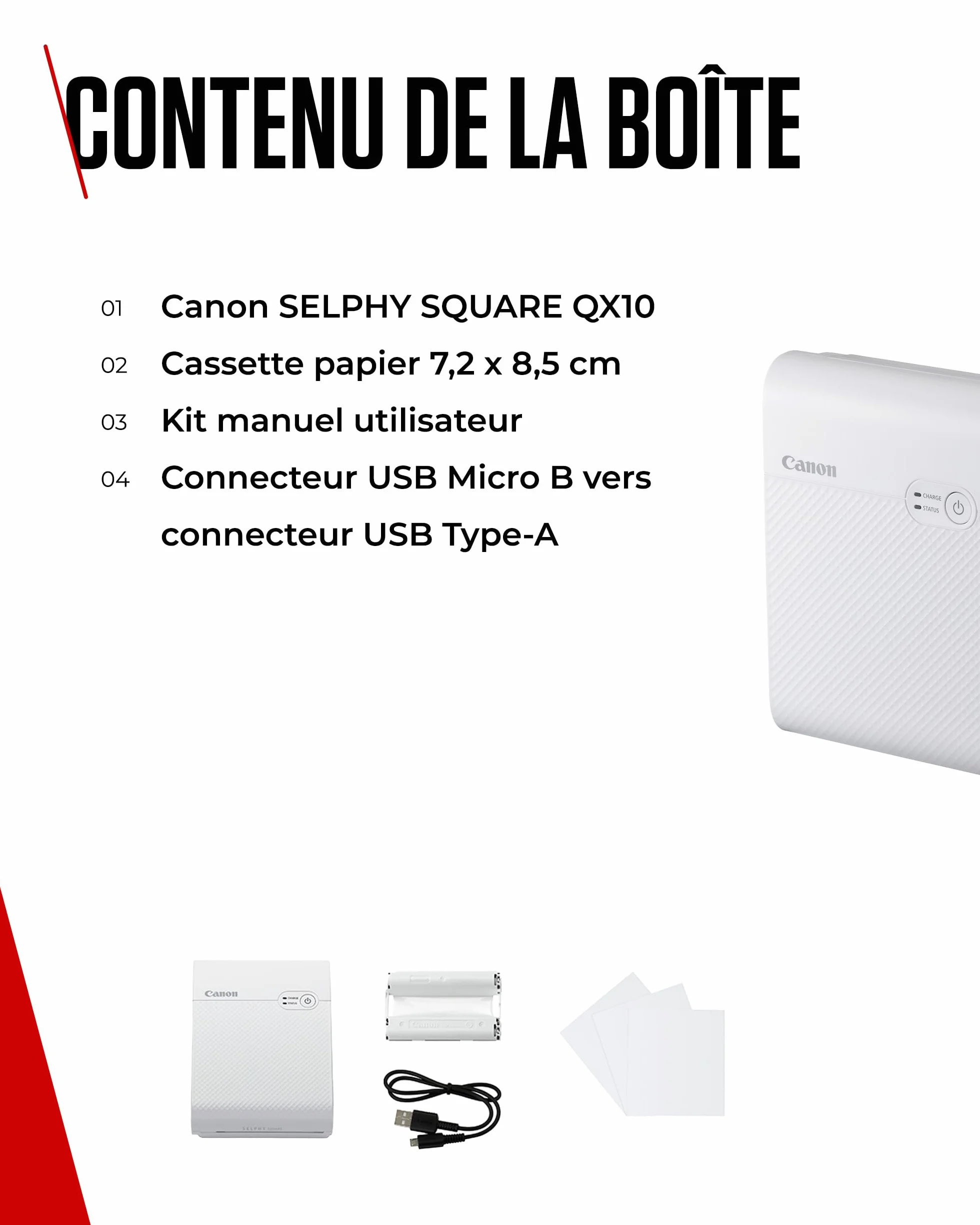 Canon SELPHY Square QX10 Imprimante Photo Portable Noir